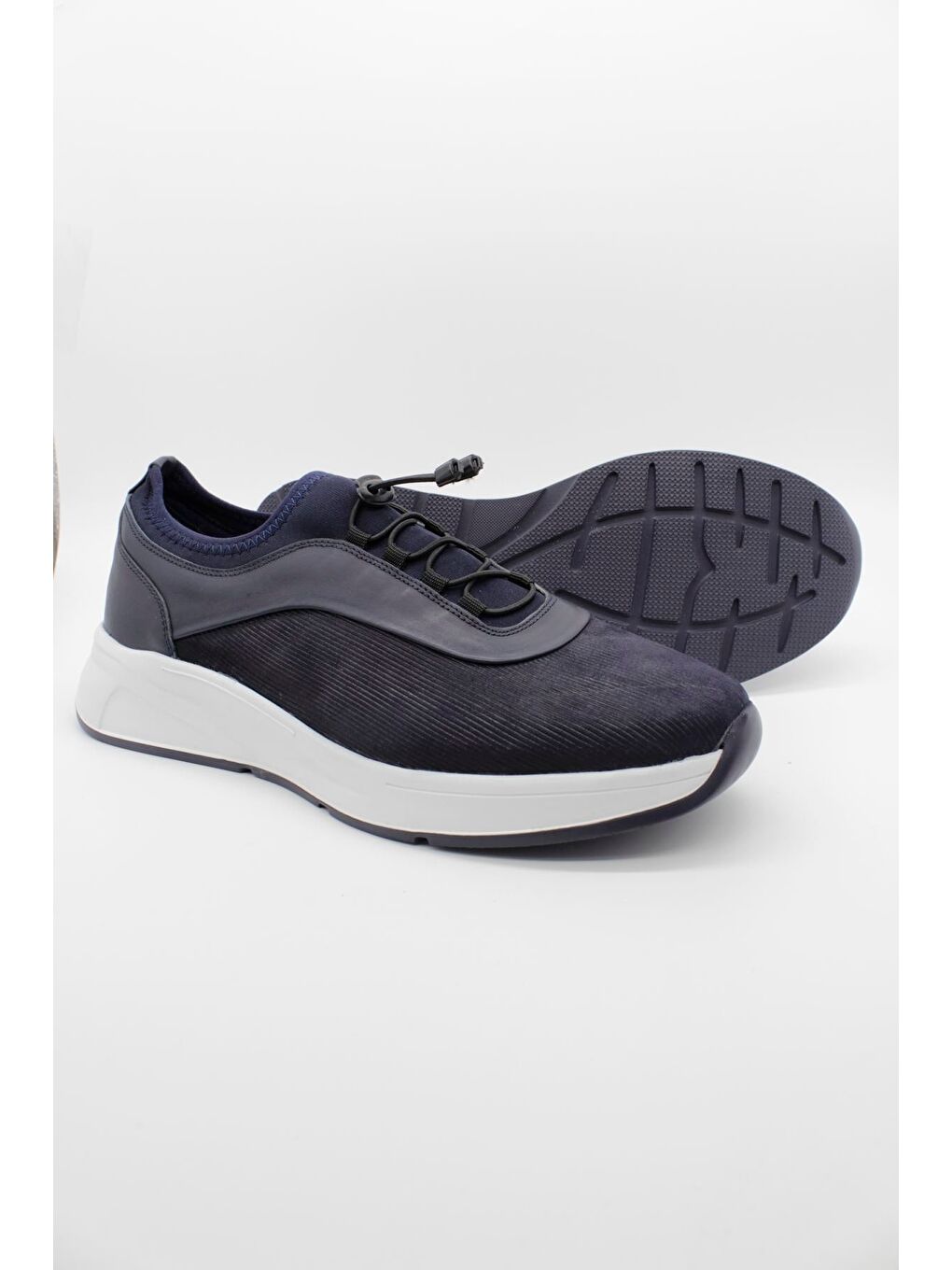 Lacivert %100 Deri Bağcıklı Casual Ayakkabı 1033250151-2
