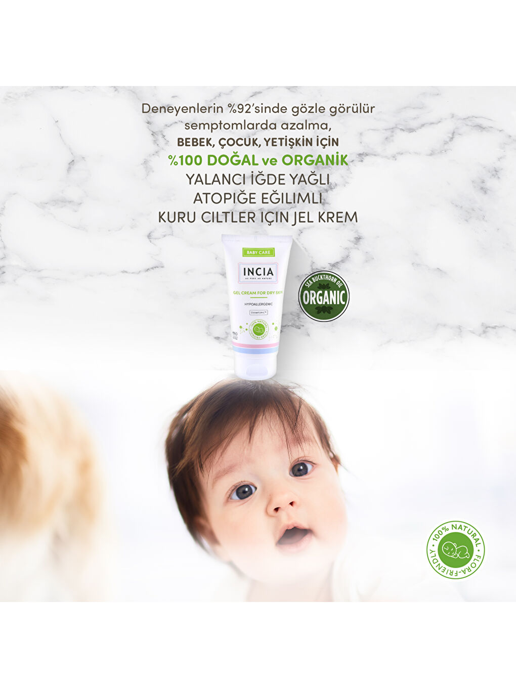 %100 Doğal Atopiğe Eğilimli Ciltler İçin Jel Krem Çok Kuru Ciltler İçin Yalancı İğde Yağı 60 ml-4