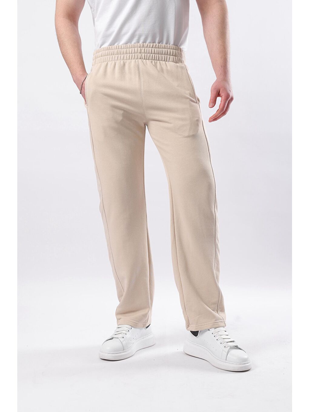 Bej Rahat Kesim Erkek Eşofman Altı E6560-3