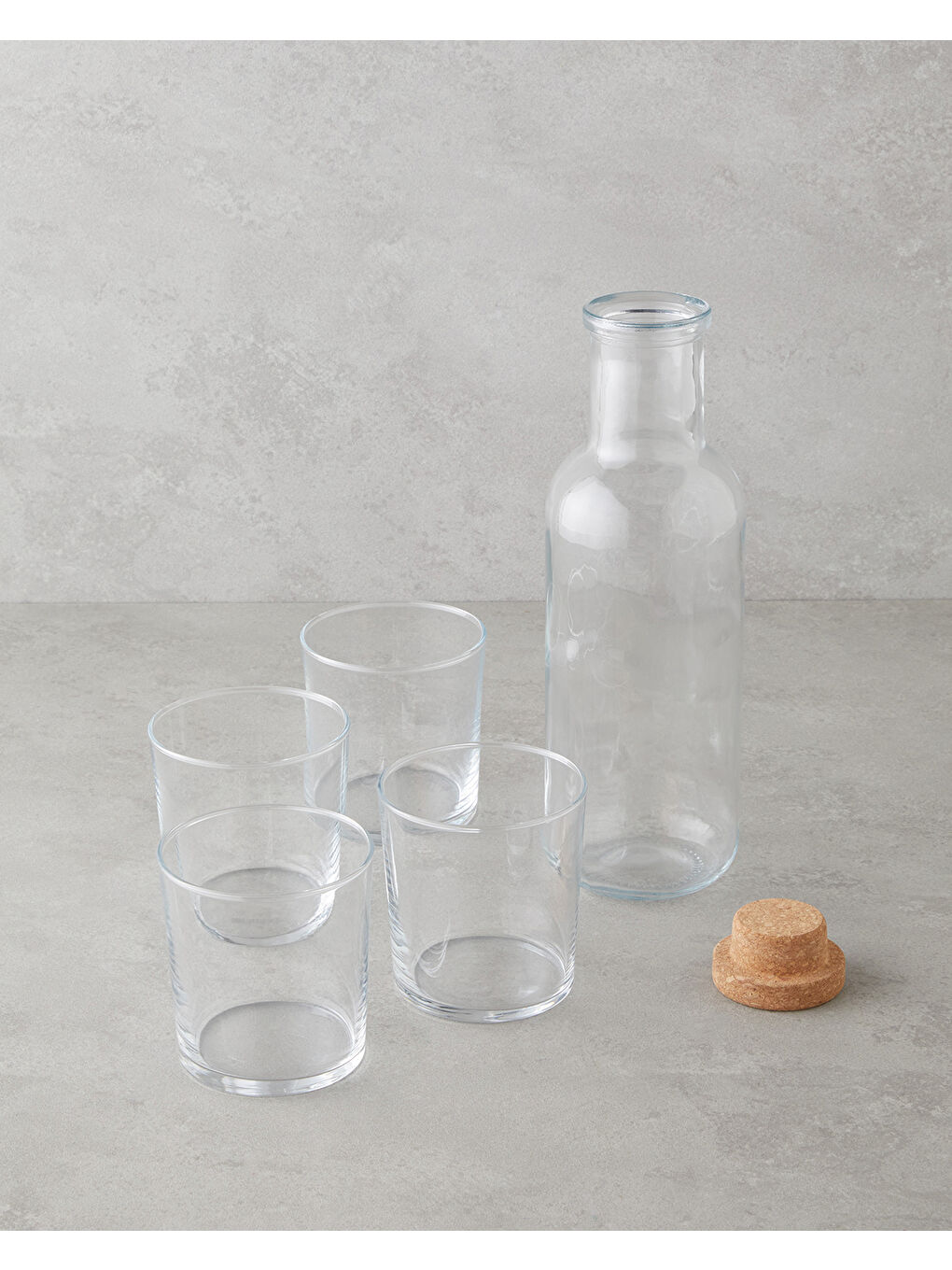 Renksiz Selly Cam 5 Parça Su Takımı 1000 ml + 380 ml Şeffaf-1