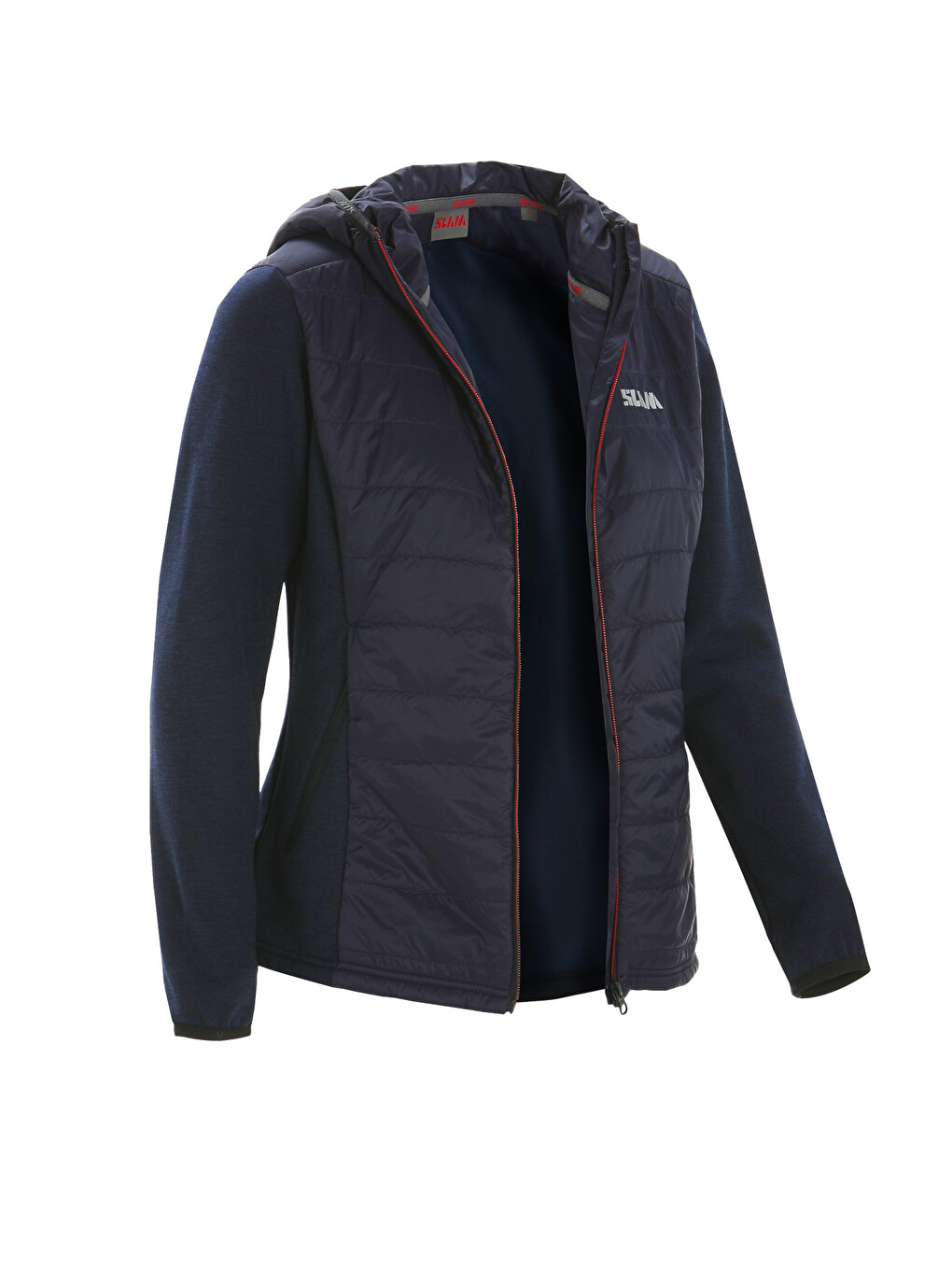 Lacivert Act Ws Hood Hybrid Fleece Kadın Mavi Polar-2