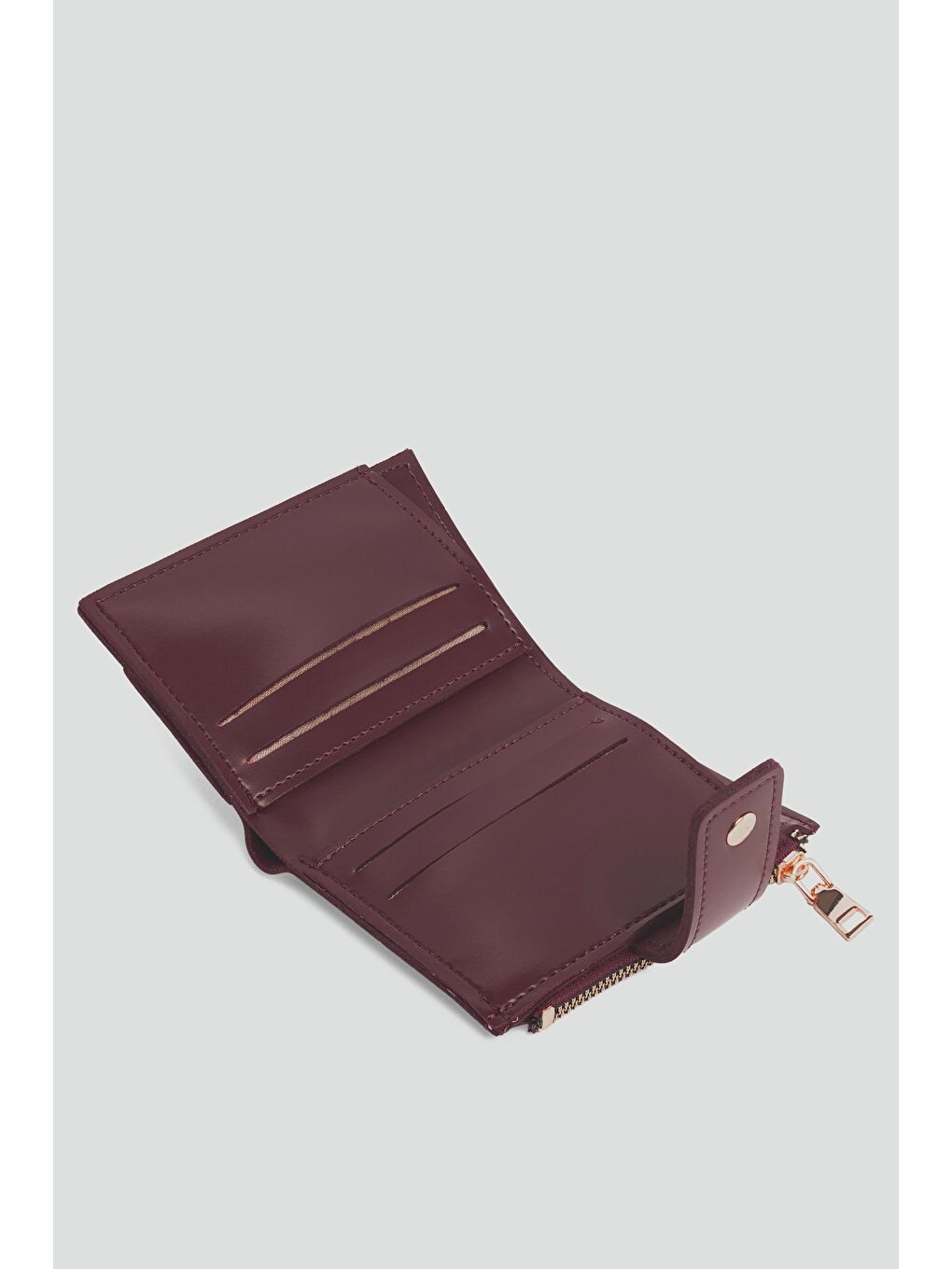 Payer Çıtçıtlı Kadın Cüzdan Bordo-3