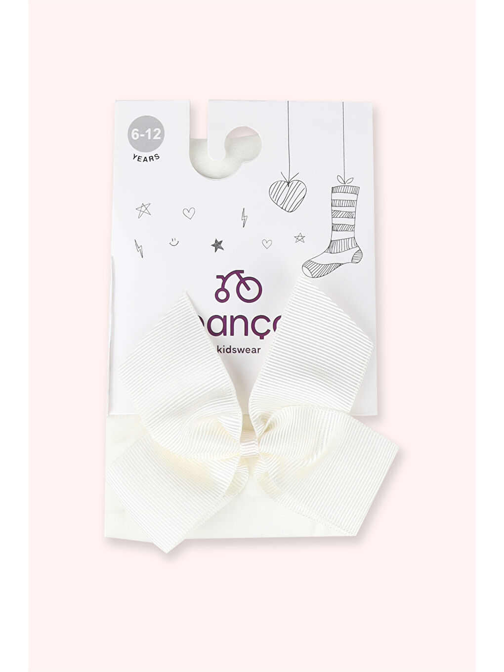 Beyaz Kız Çocuk Kurdela Detaylı Dizaltı Kemik Çorap