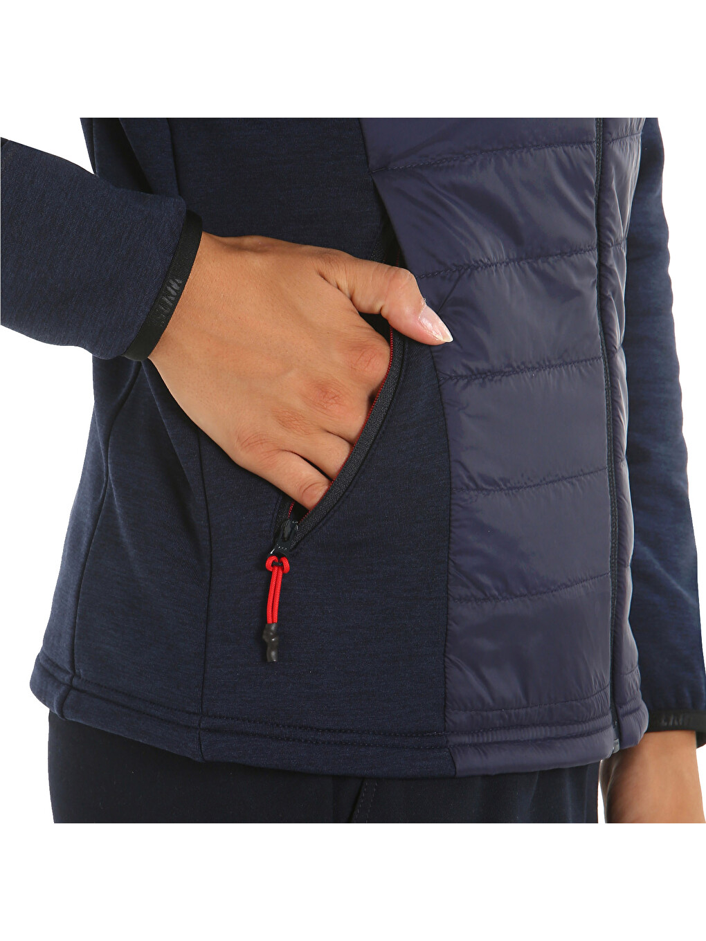 Lacivert Act Ws Hood Hybrid Fleece Kadın Mavi Polar-4