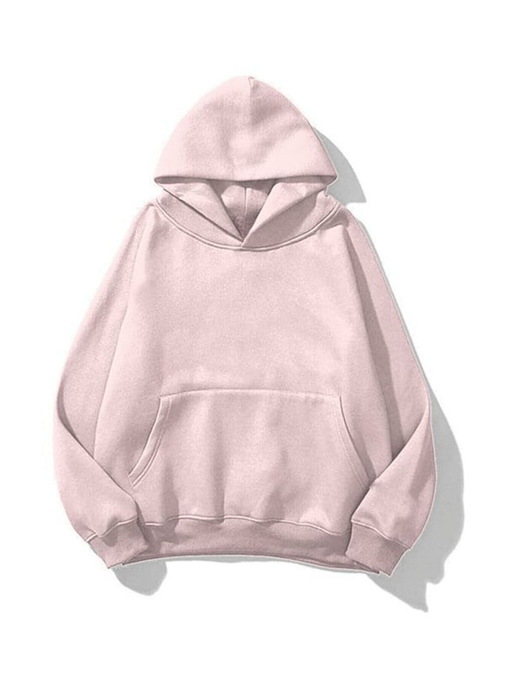 Unisex 3 İplik Pembe Basic Sweatshirt Hoodie