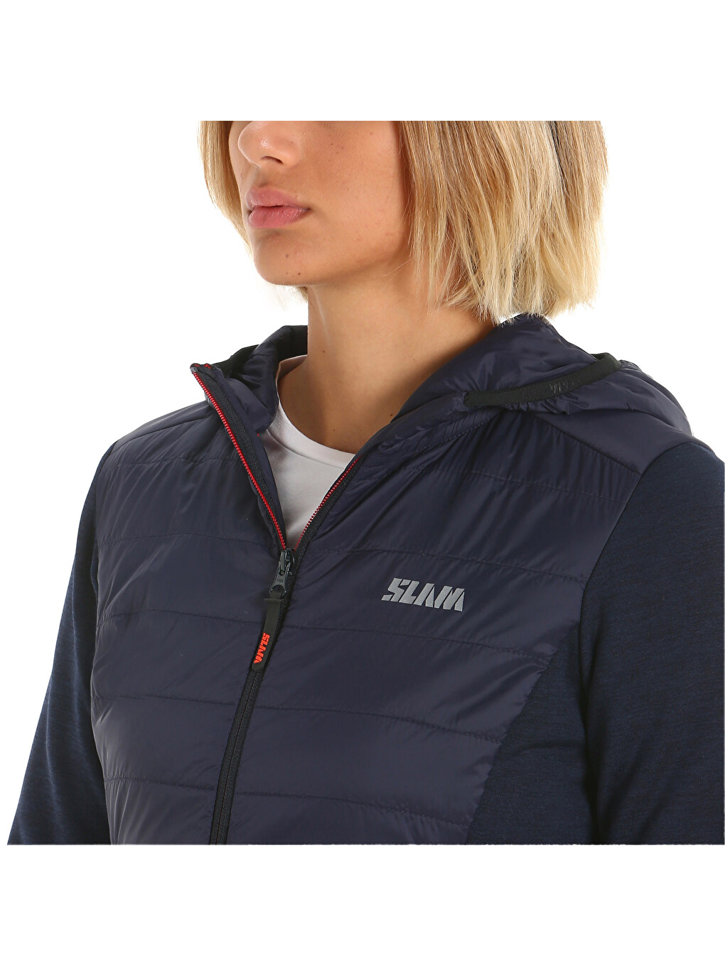 Lacivert Act Ws Hood Hybrid Fleece Kadın Mavi Polar-5