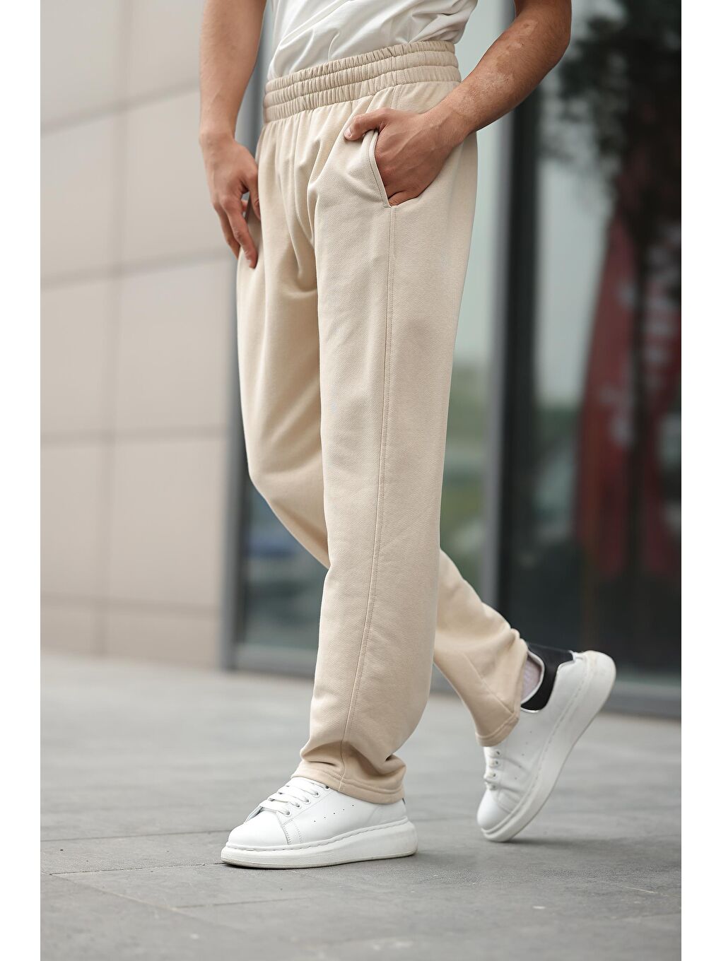 Bej Rahat Kesim Erkek Eşofman Altı E6560-4