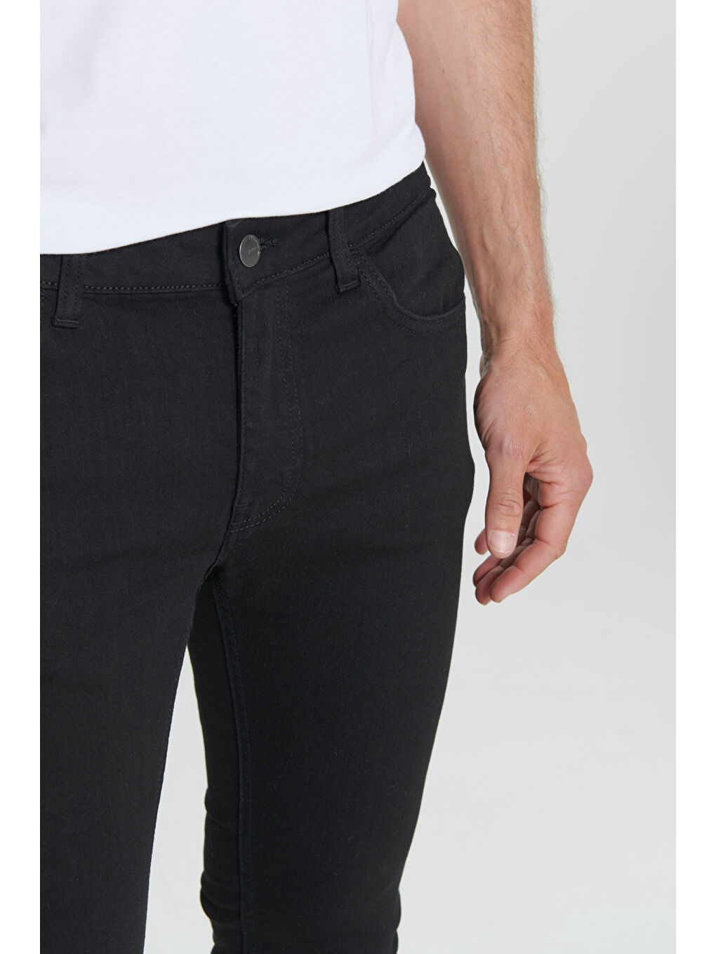 Erkek Siyah Ekstra Slim Fit Dar Kesim Rıss Pamuklu Esnek Denim Jean Pantolon-7