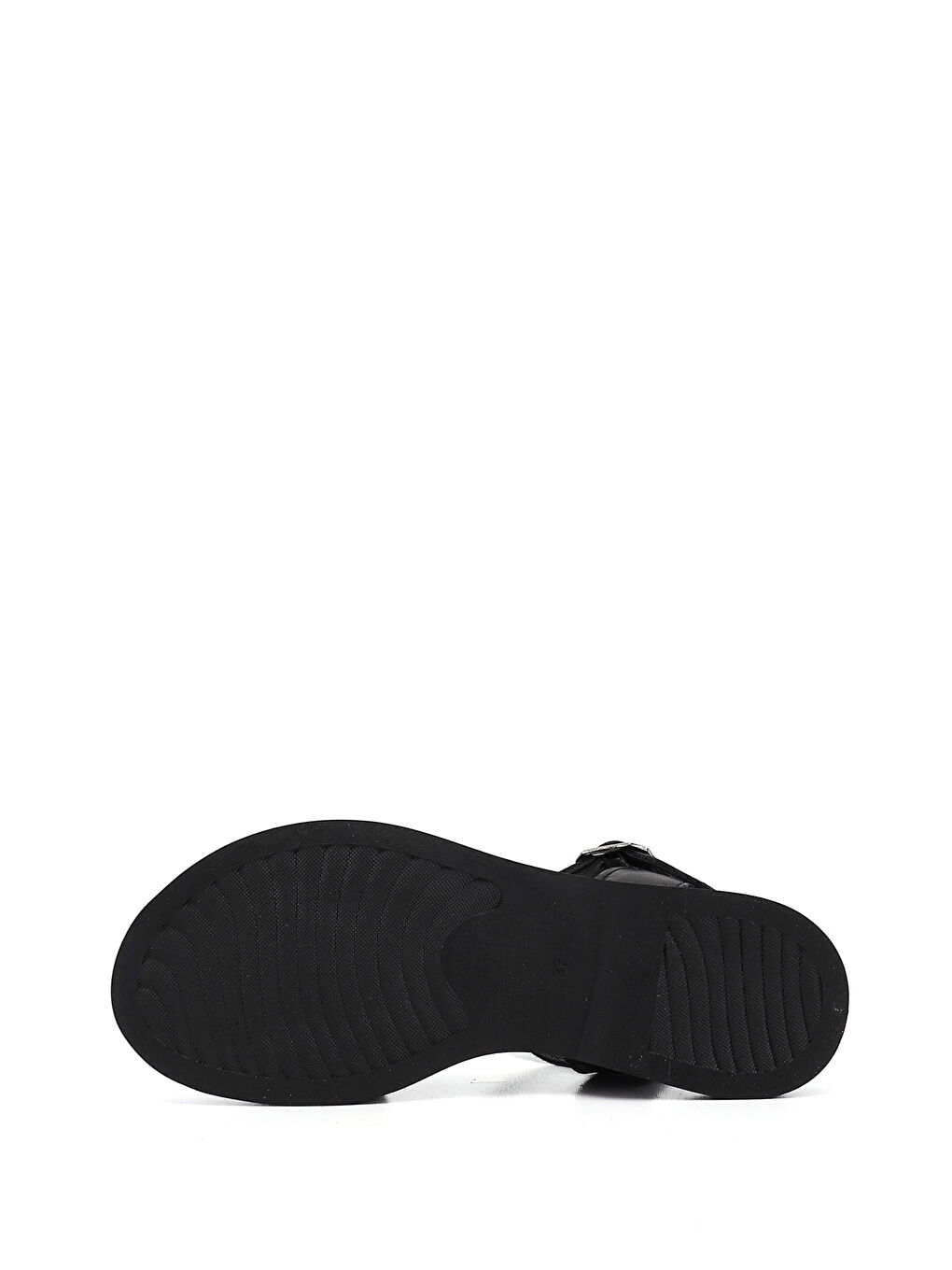 Siyah Kadın SİYAH Bilek Bağlı Hakiki Deri Sandalet-4