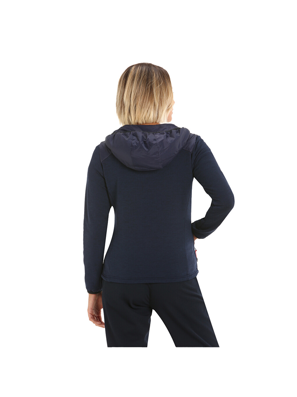 Lacivert Act Ws Hood Hybrid Fleece Kadın Mavi Polar-8