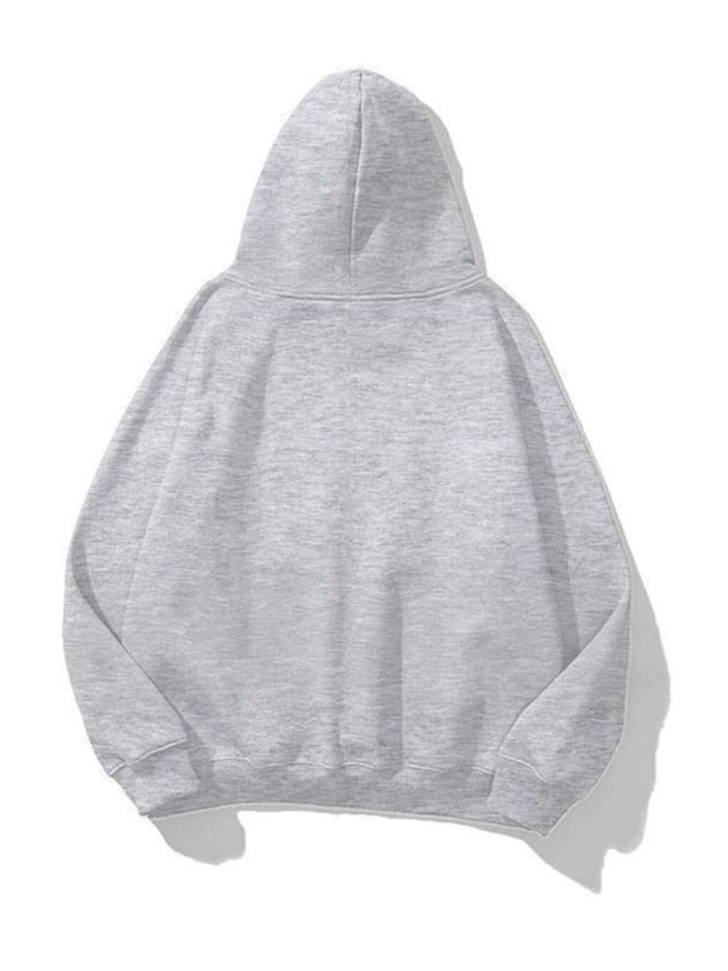 Unisex 3 İplik Gri Basic Sweatshirt Hoodie-1