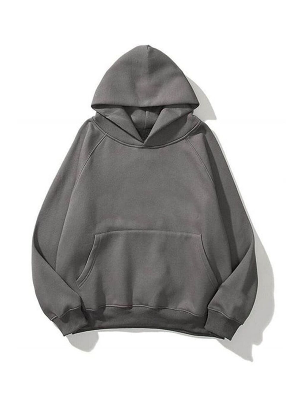 Gri Unisex 3 İplik Füme Basic Sweatshirt Hoodie