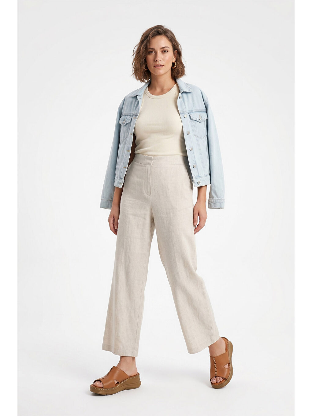 Kahverengi Kadın TABA KAHVE MEL. Dolgu Taban Hakiki Deri Terlik-2