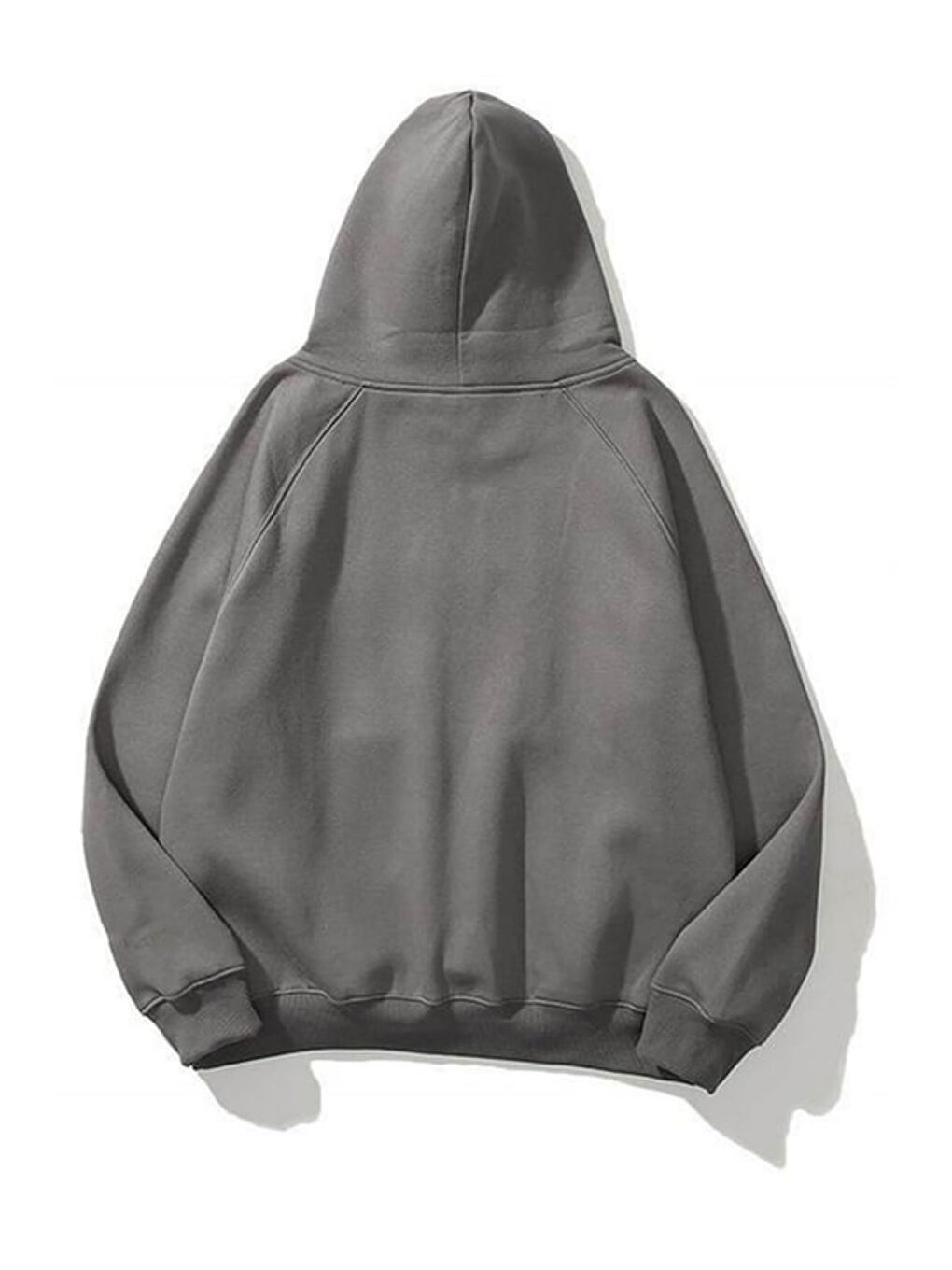 Gri Unisex 3 İplik Füme Basic Sweatshirt Hoodie-1