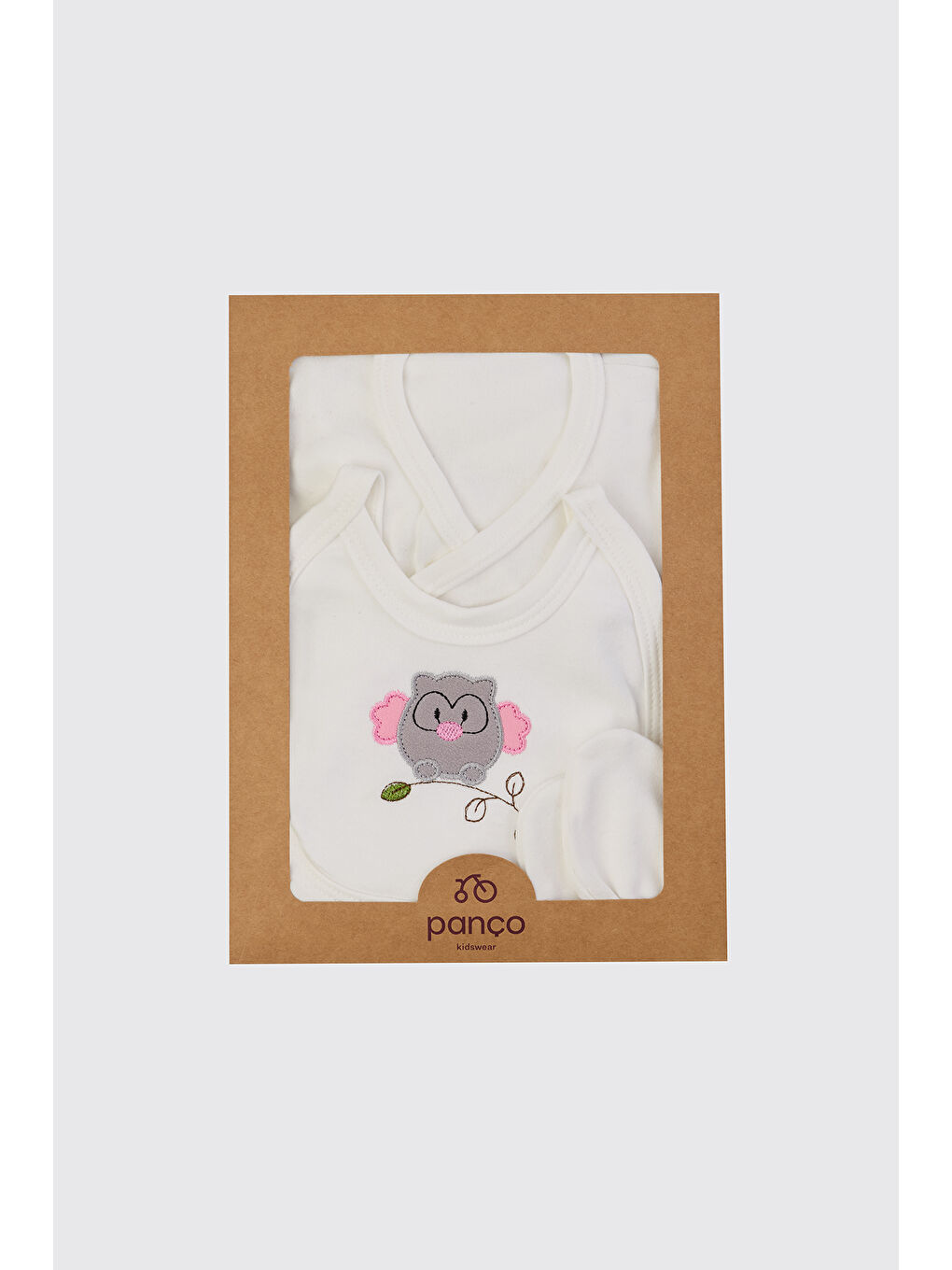 Yenidoğan Baykuş Detaylı Ekru 5'li Hastane Çıkış Seti-8