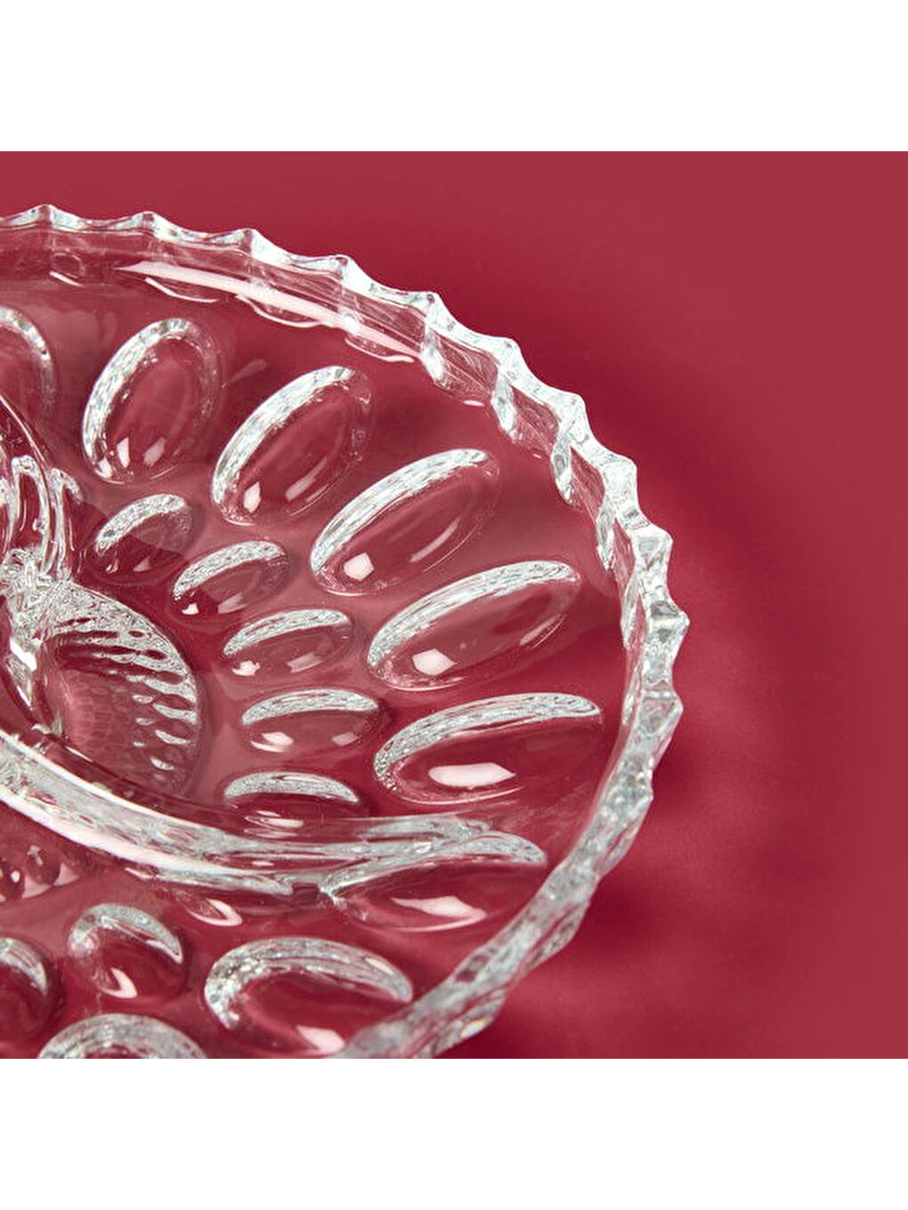 Renksiz 3 Bölmeli Cam Kahvaltı Sunum Tabağı - Şeffaf - 22 cm-1