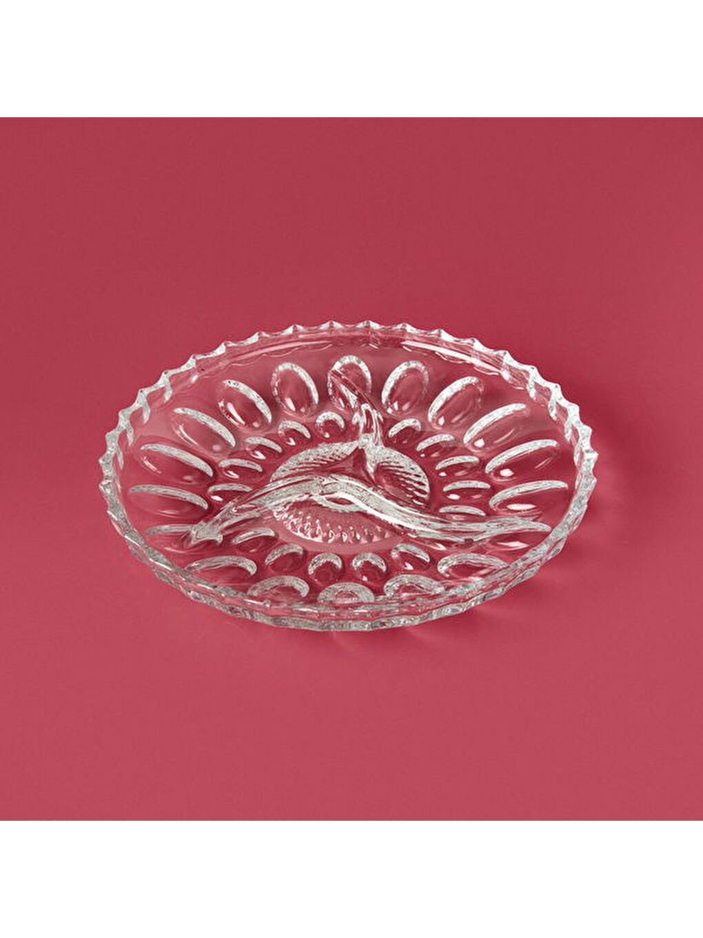 Renksiz 3 Bölmeli Cam Kahvaltı Sunum Tabağı - Şeffaf - 22 cm-2
