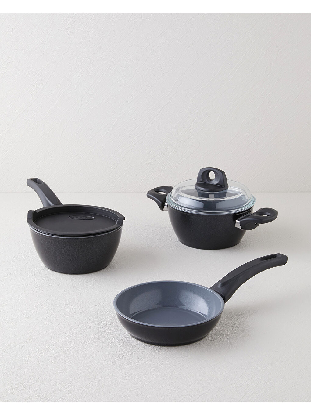 Terra CeraWell 5 Parça Mini Tencere Seti 16–16–16 cm Siyah