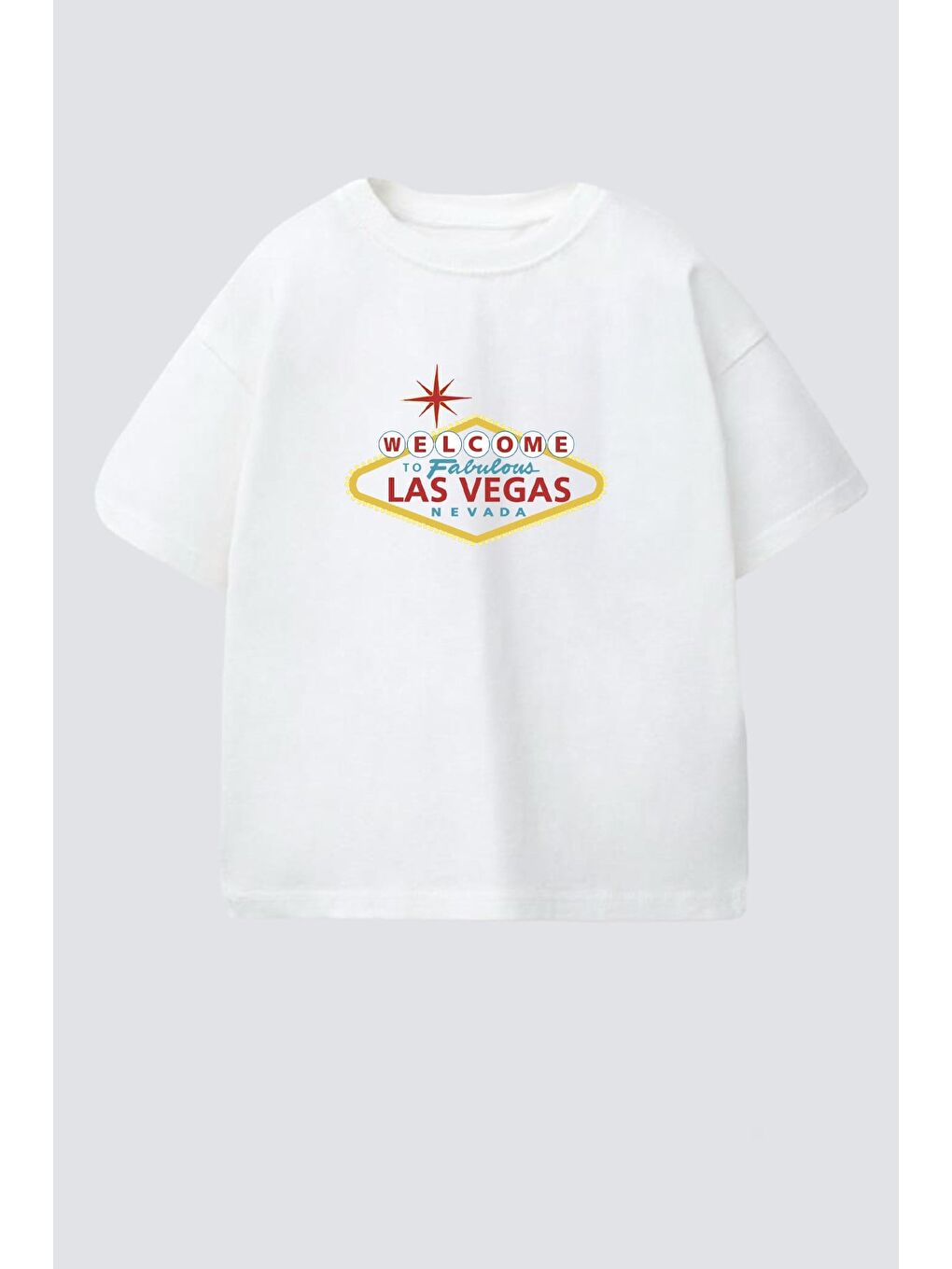 Ekru Erkek Çocuk Pamuklu Bisiklet Yaka Baskılı T-Shirt