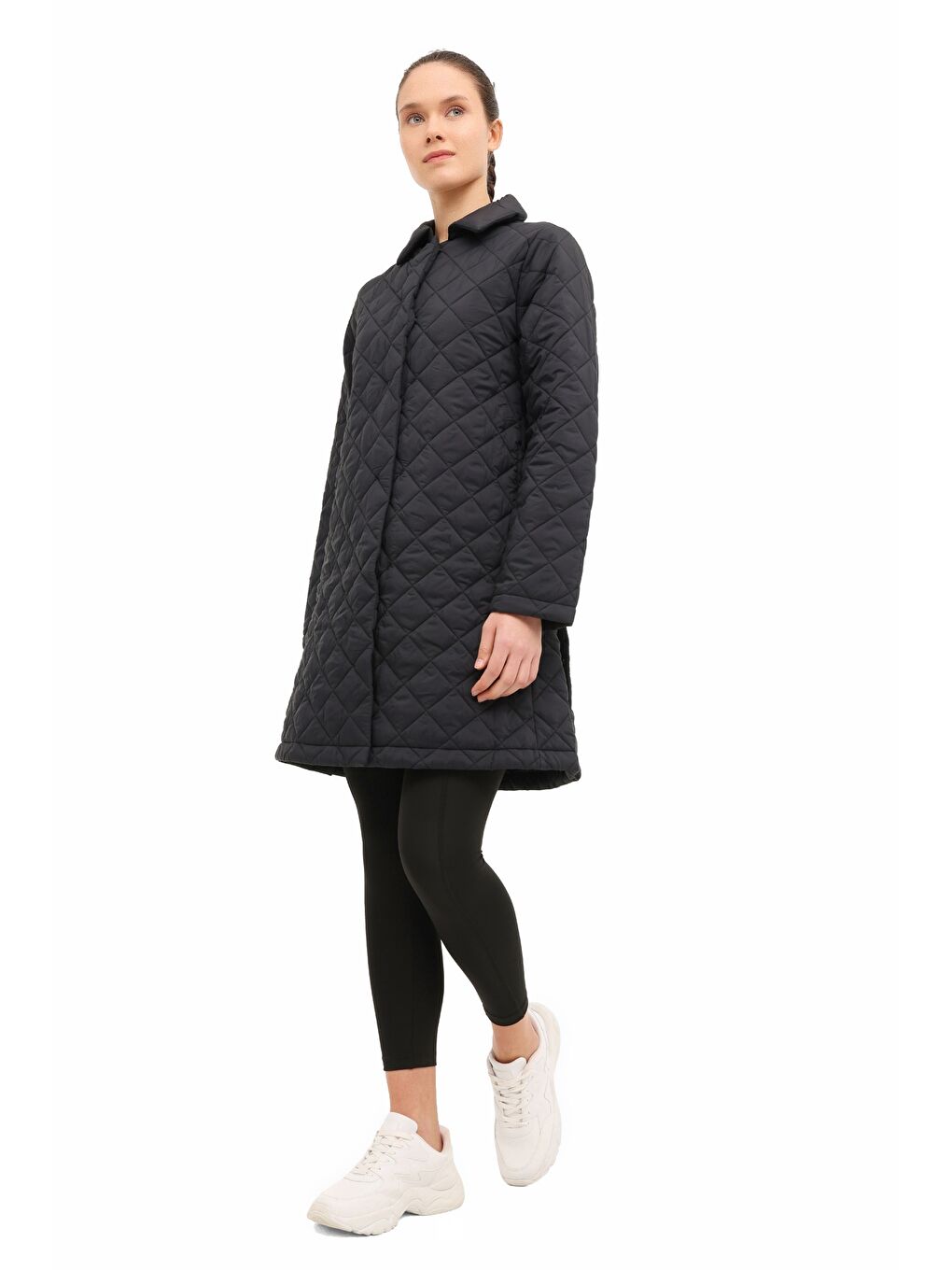 WL 4MERTENS 5PR Siyah Kadın Uzun Kaban-2