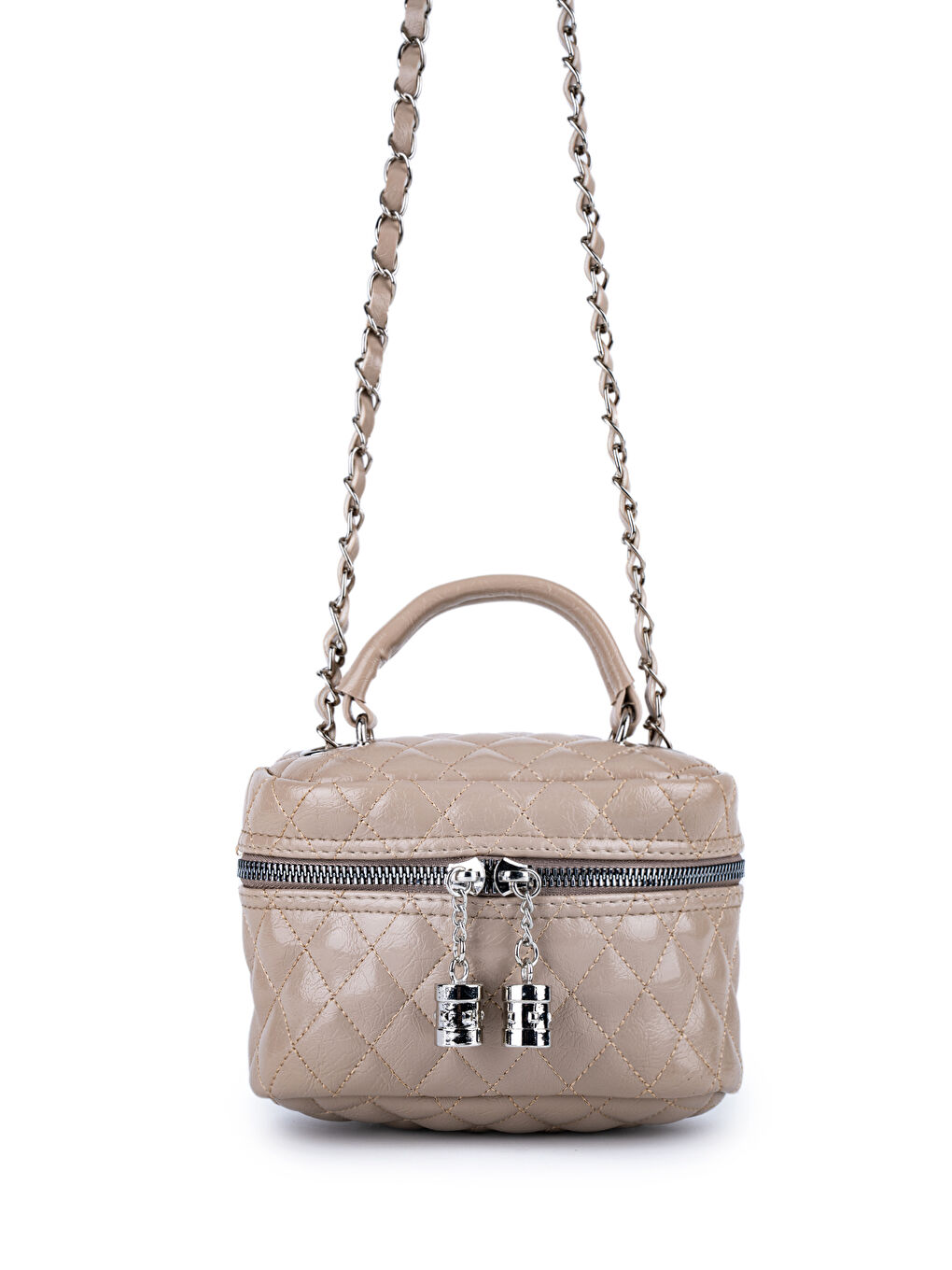 Suni Deri Almira Kadın Çapraz Çanta Bej-1