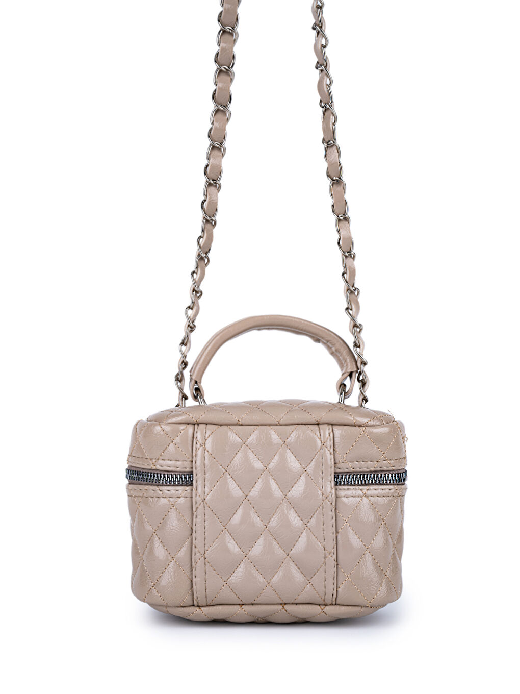 Suni Deri Almira Kadın Çapraz Çanta Bej-2