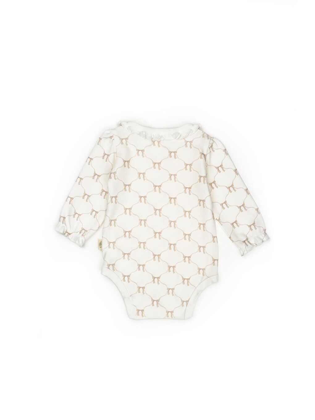 Bej Bebek 2li Uzun Kollu Zıbın Body %100 Organik Pamuk , Bebek - Yenidoğan- csy8139-2