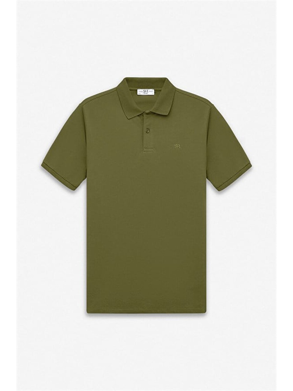 Haki Slim Düz Baskısız Pike Düğmeli Polo Yaka Tişört-3