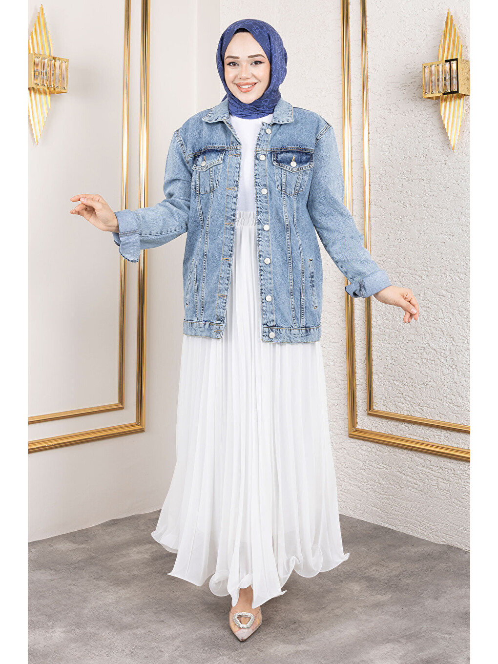 Relaxed Jean Ceket Tsd250187 Açık Mavi