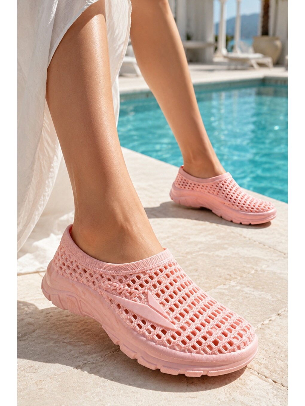 Pembe WAVE Unısex Delikli Kaymaz Taban Deniz Havuz Plaj Ayakkabısı-6