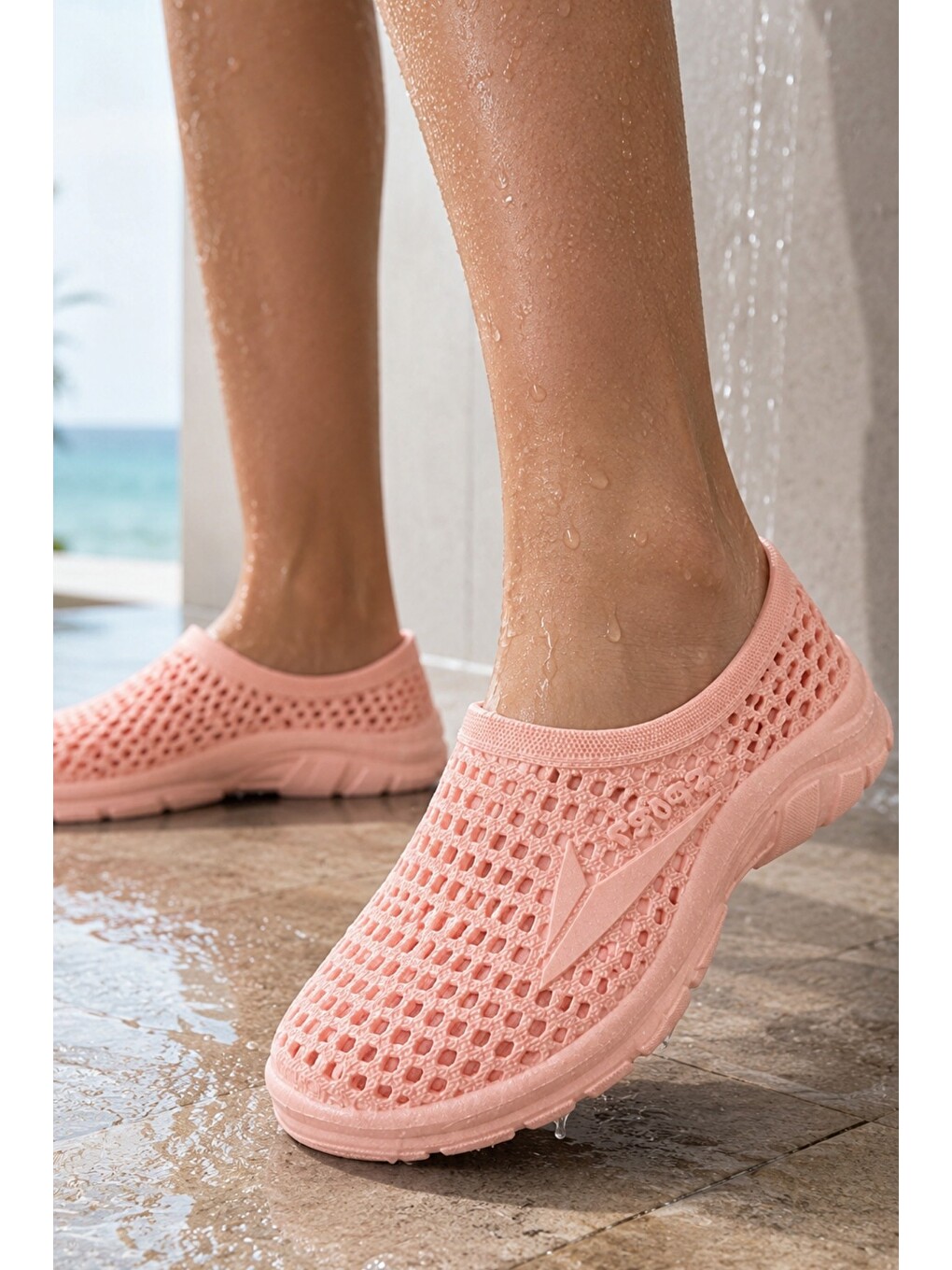 Pembe WAVE Unısex Delikli Kaymaz Taban Deniz Havuz Plaj Ayakkabısı-7