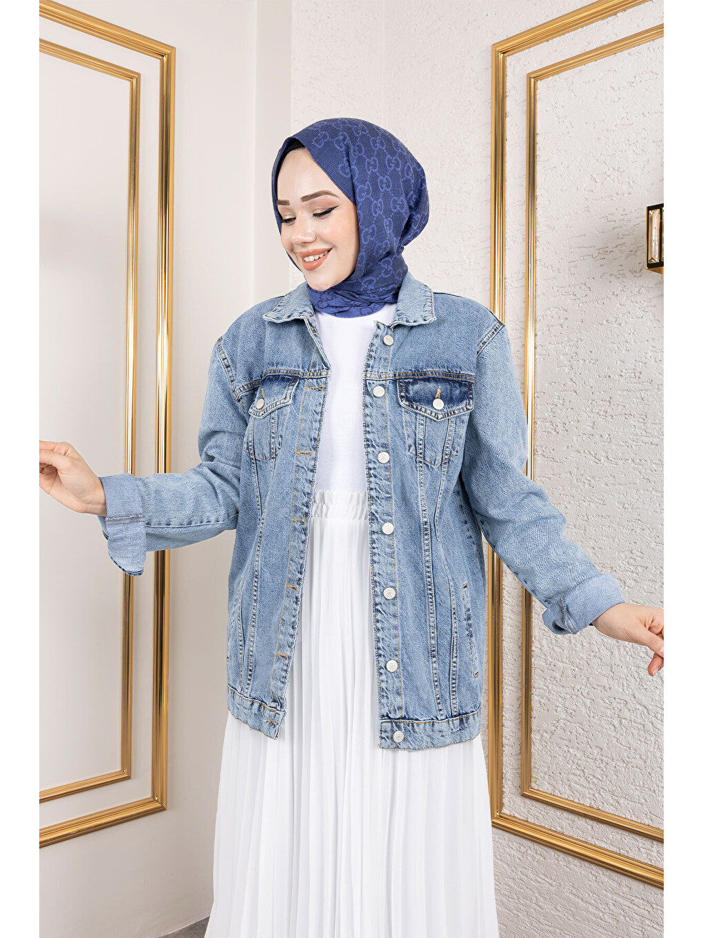 Relaxed Jean Ceket Tsd250187 Açık Mavi-1
