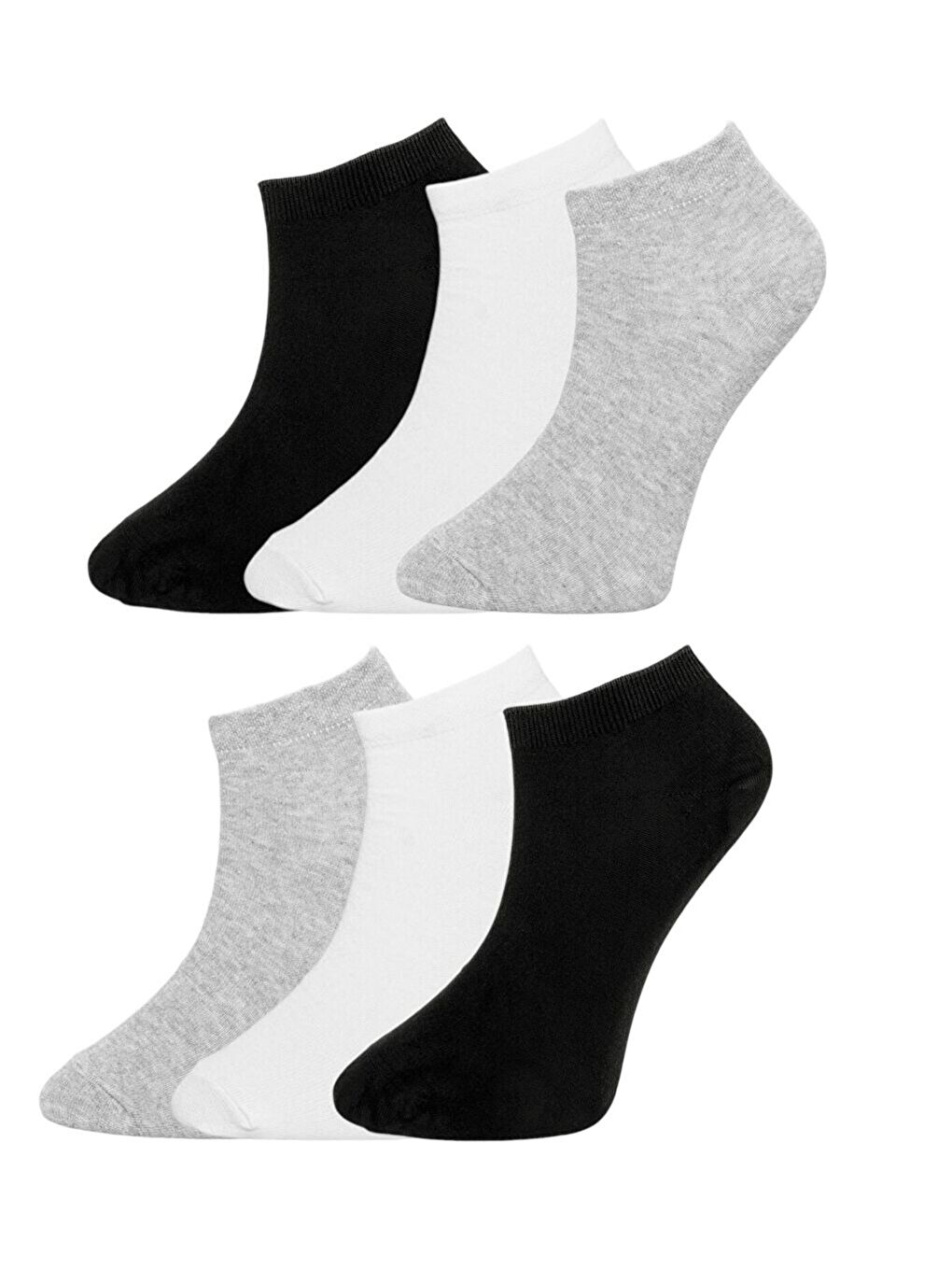 Karışık 6'lı Kadın %100 Pamuk İp Askılı Atlet Patik Çorap Takım-5