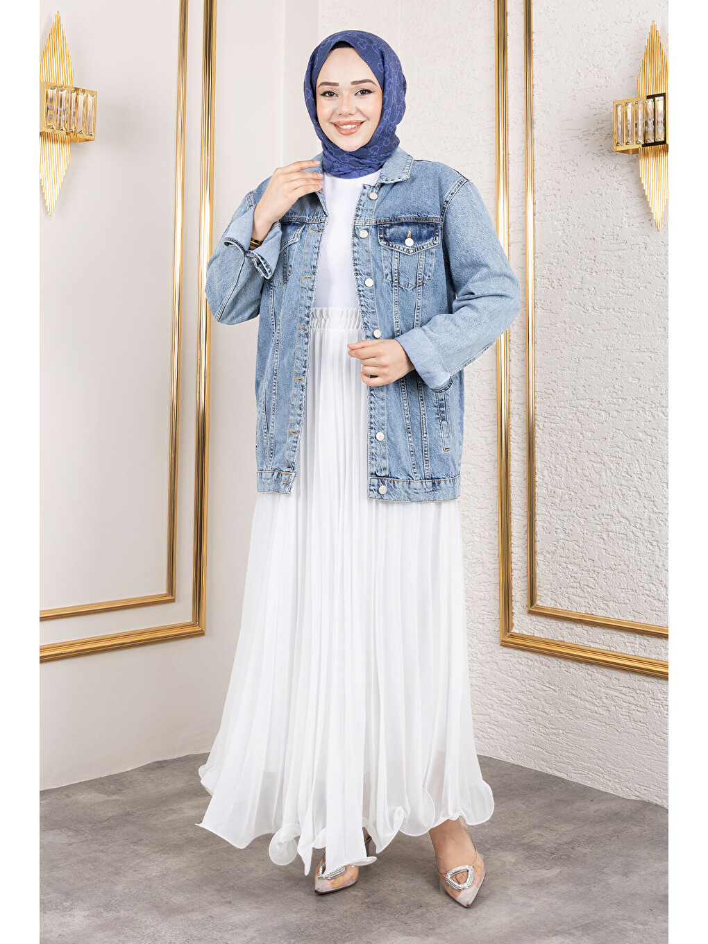 Relaxed Jean Ceket Tsd250187 Açık Mavi-2