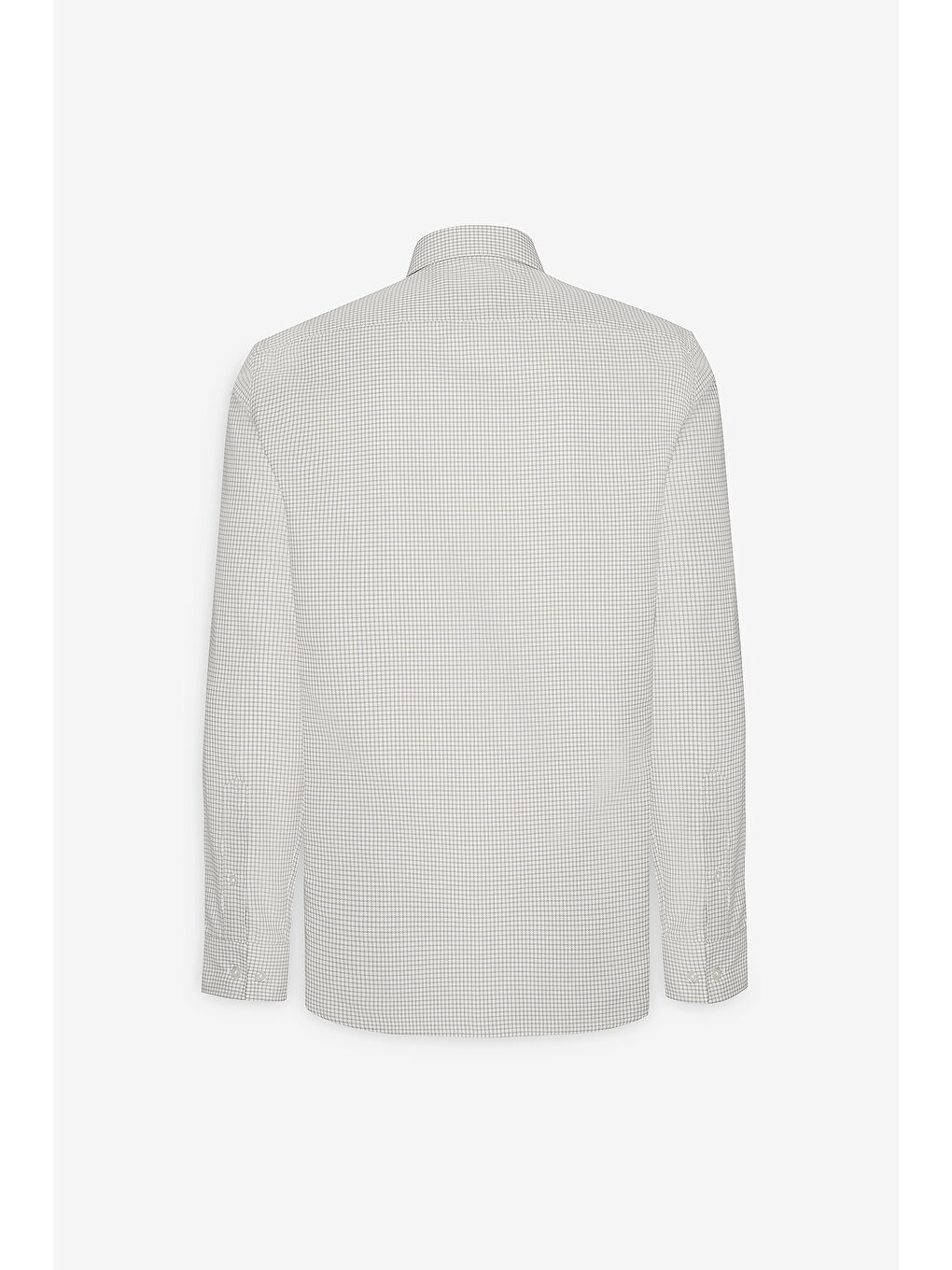 Erkek Beyaz-Bej Kolay Ütülenebilir Slim Fit Dar Kesim Düğme Yaka Gofre Desenli Gömlek-8