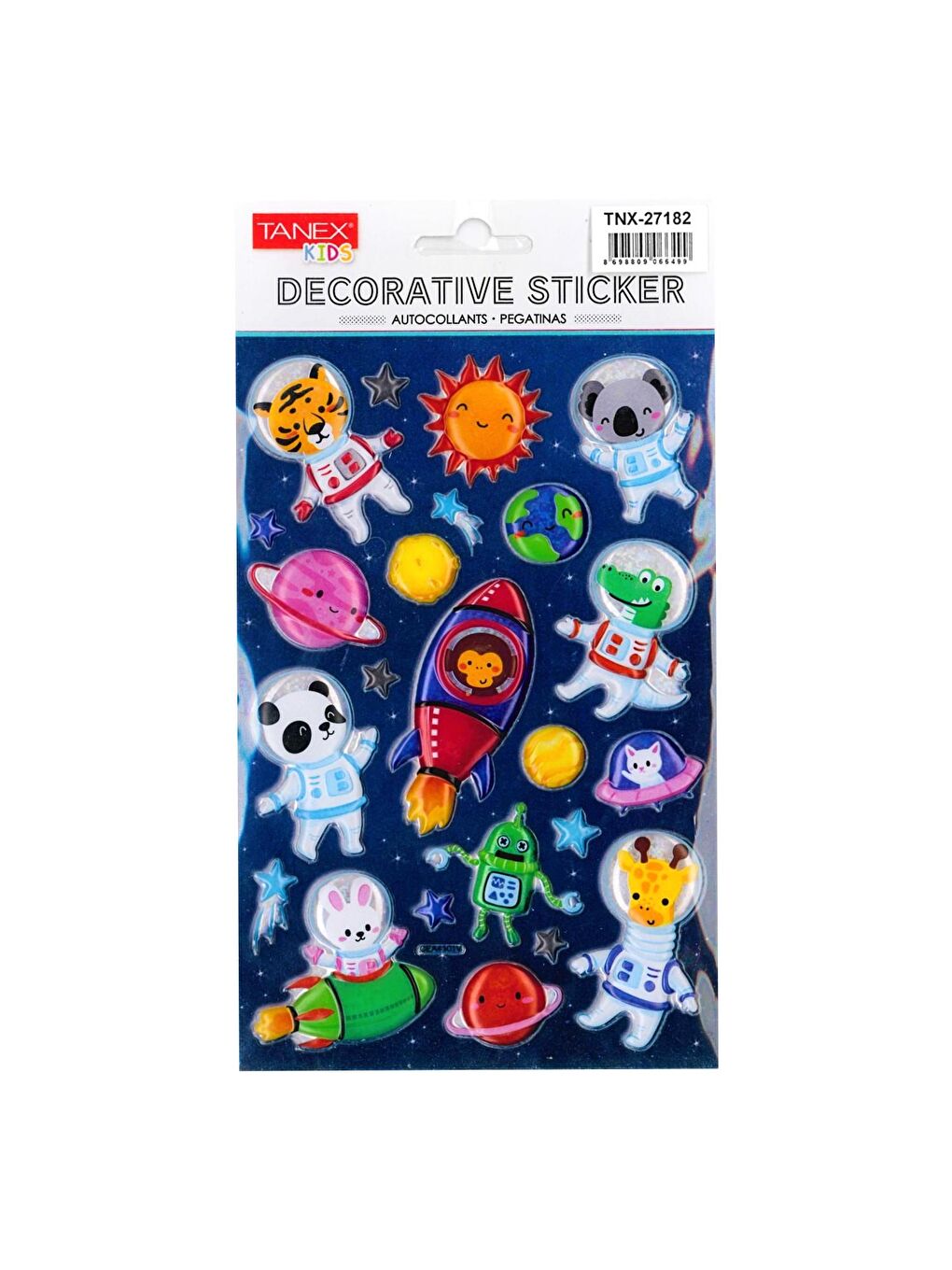 Kids Sticker Puffy Astronot Hayvanlar Serisi (27182)