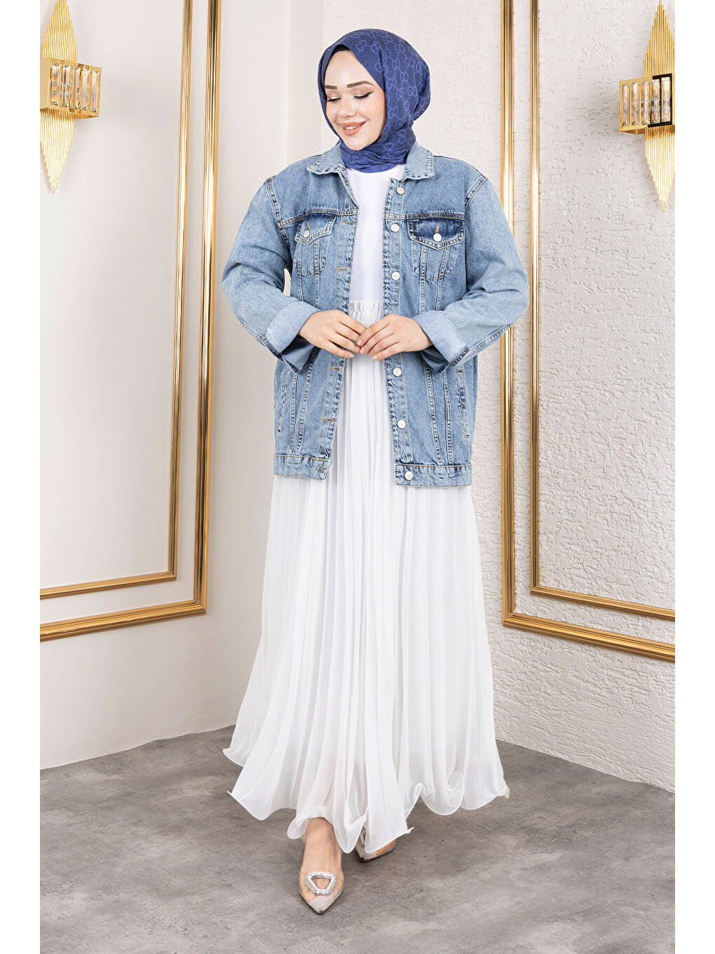Relaxed Jean Ceket Tsd250187 Açık Mavi-3