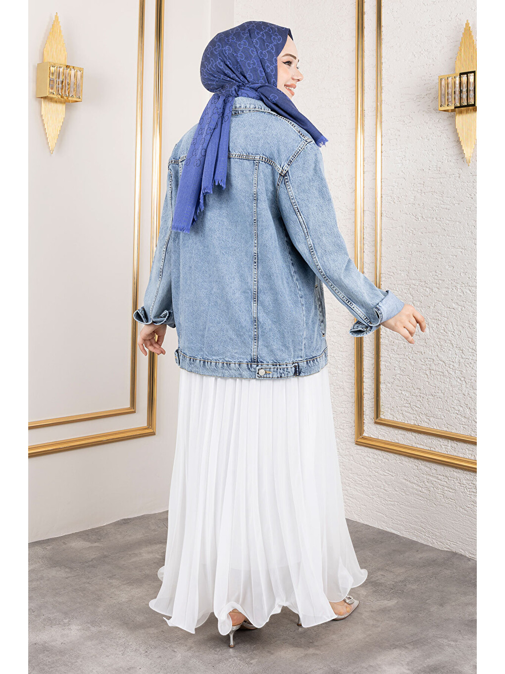 Relaxed Jean Ceket Tsd250187 Açık Mavi-4