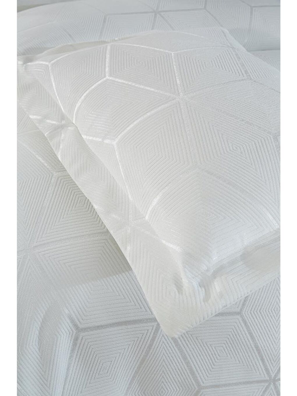 Ekru Verona 3 Parça Çift Kişilik Yatak Örtüsü Krem-3