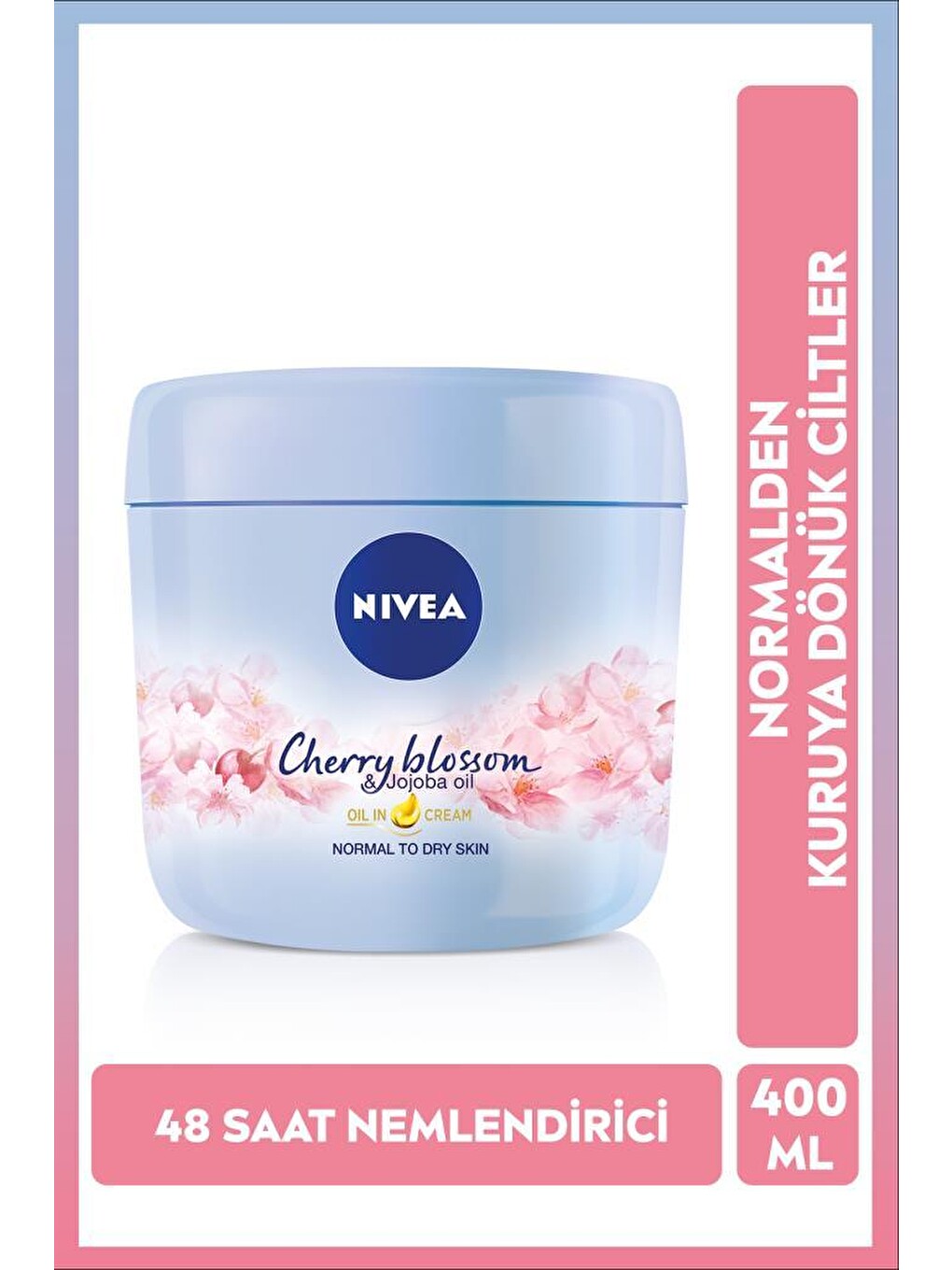 Kiraz Çiçeği El ve Vücut Bakım Kremi 400ml, Nemlendirici, Jojoba Yağı, Normalden Kuruya Dönük