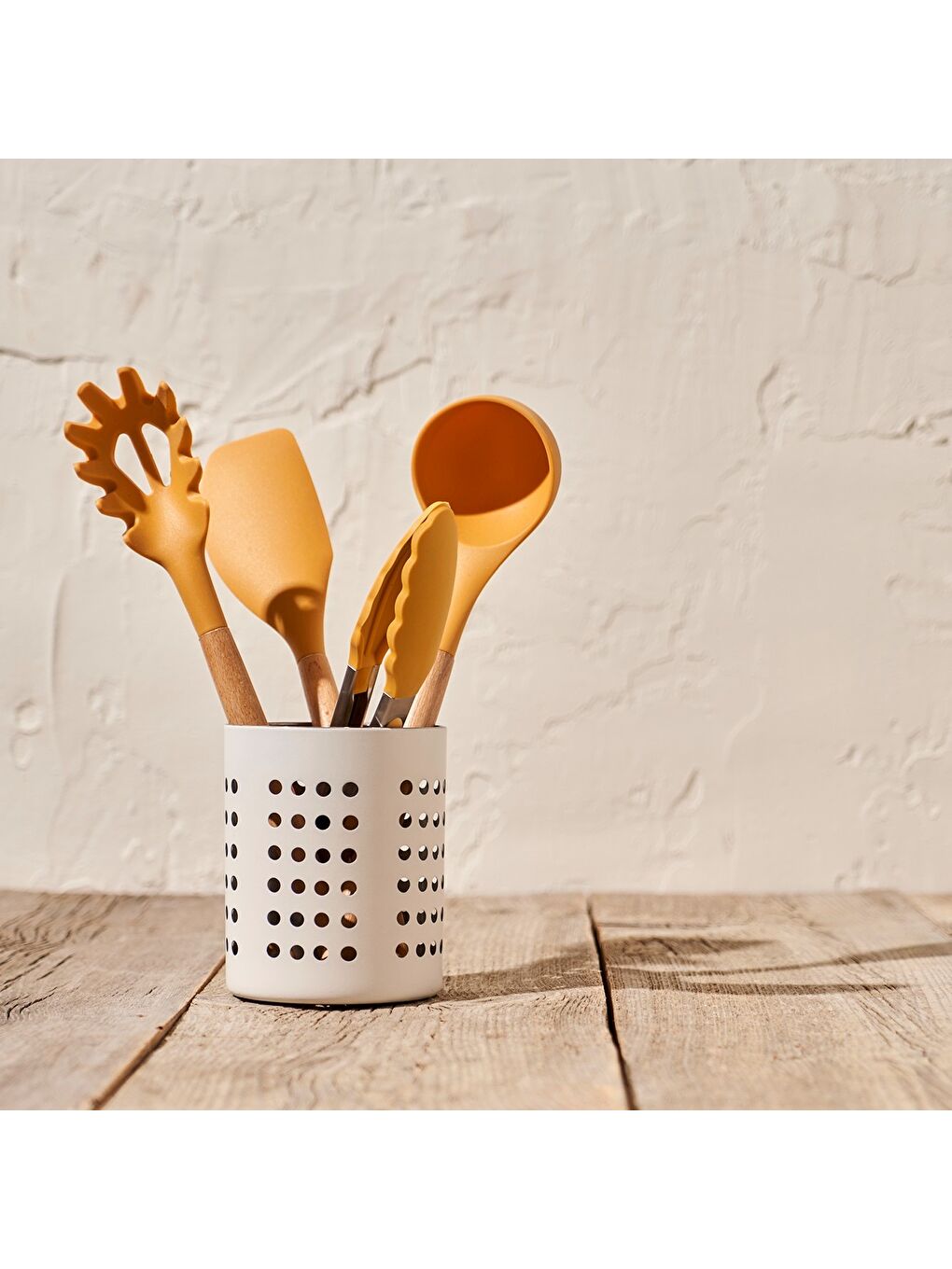 Sarı Olivia 4'lü Silikon Servis Seti Hardal-5