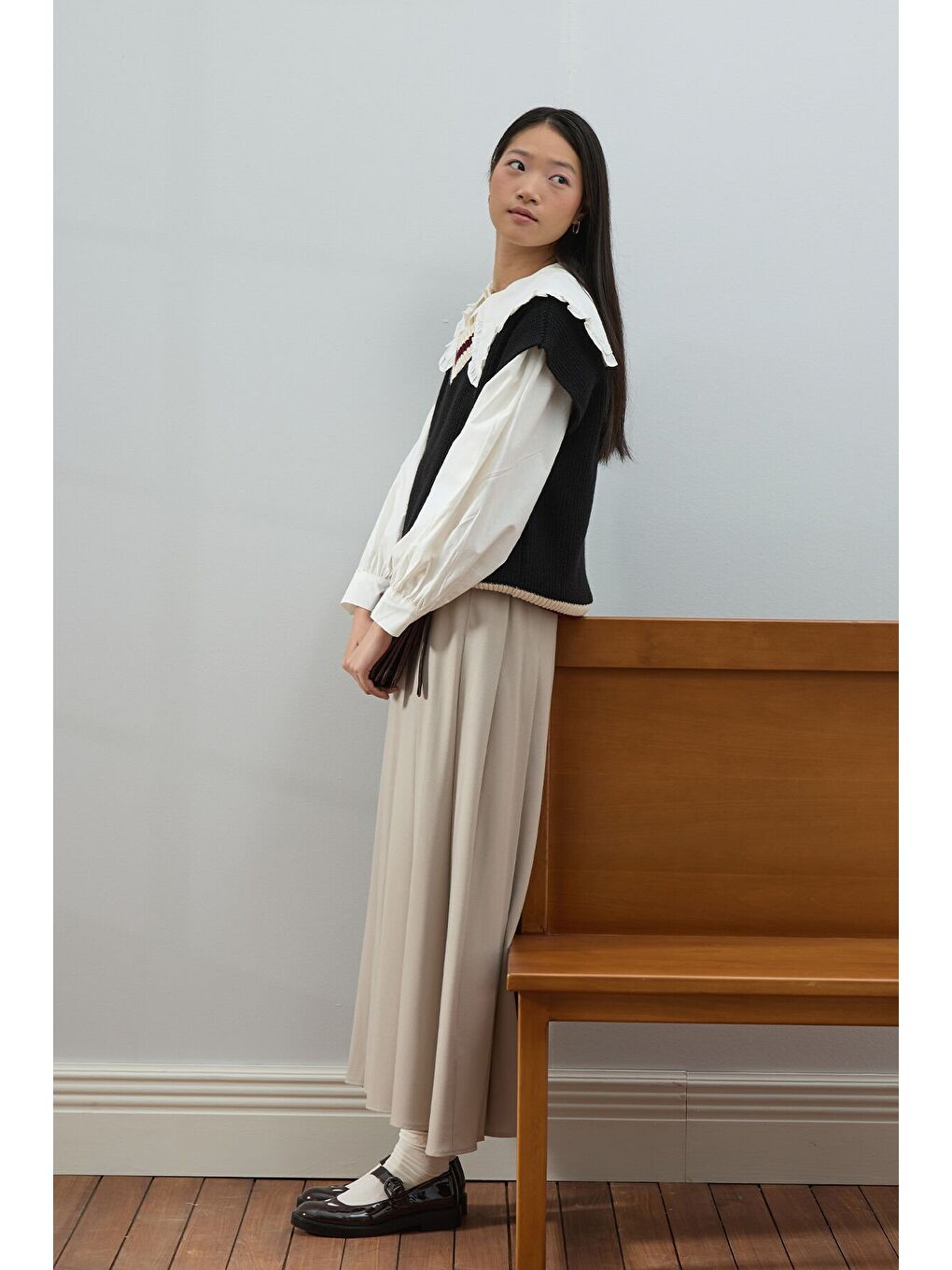 Siyah V Yaka Süveter-1