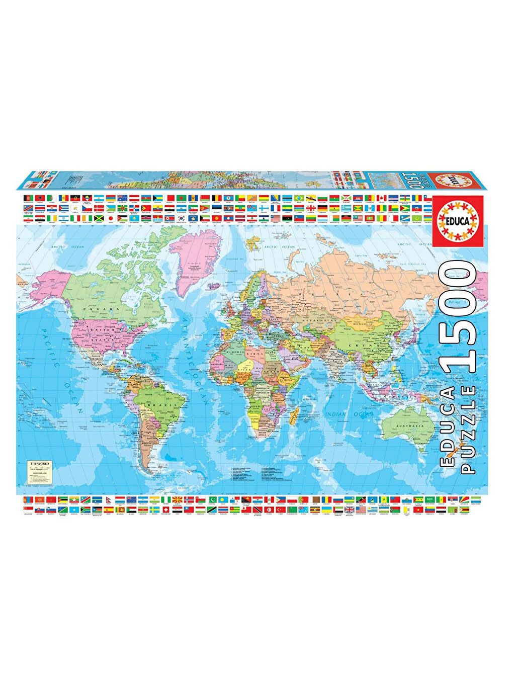 Puzzle 1500 Parça Siyasi Dünya Haritası 18500