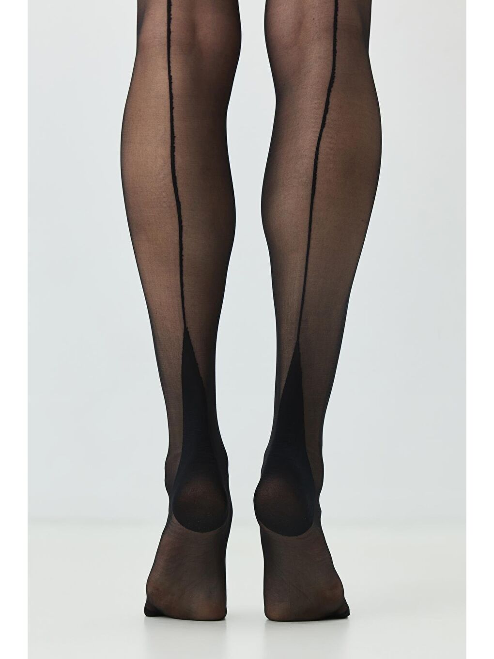 İnce 15 Denye 2'Li Arkası Çizgili Külotlu Çorap Siyah-2