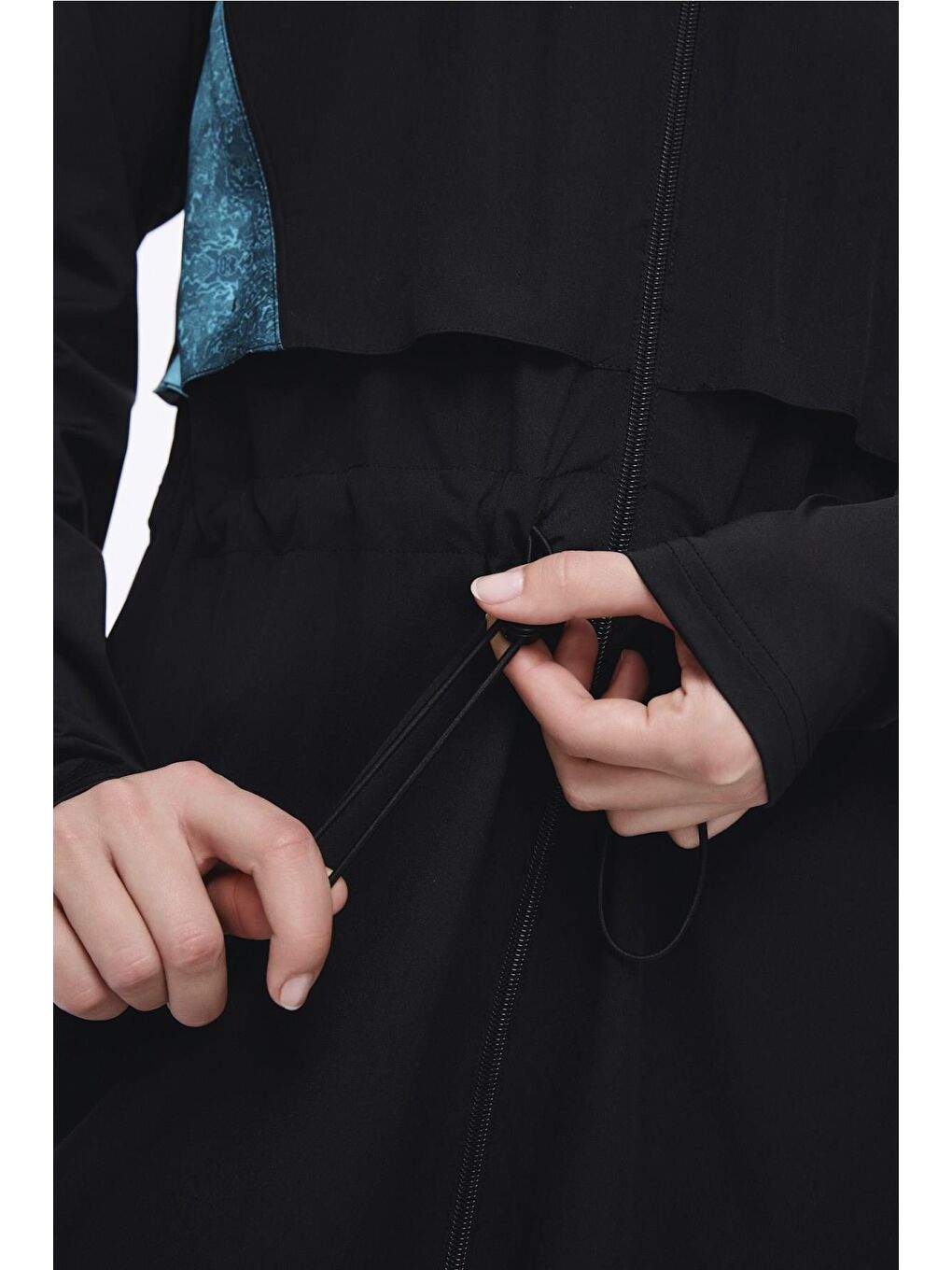 Kol Altı Desenli Siyah 5 Parça Tam Tesettür Mayo Takımı 5018-4