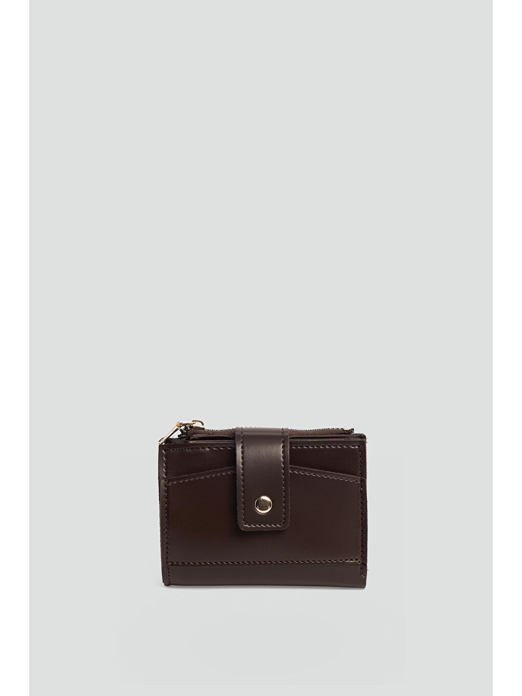 Kahverengi Payer Çıtçıtlı Kadın Cüzdan Kahve