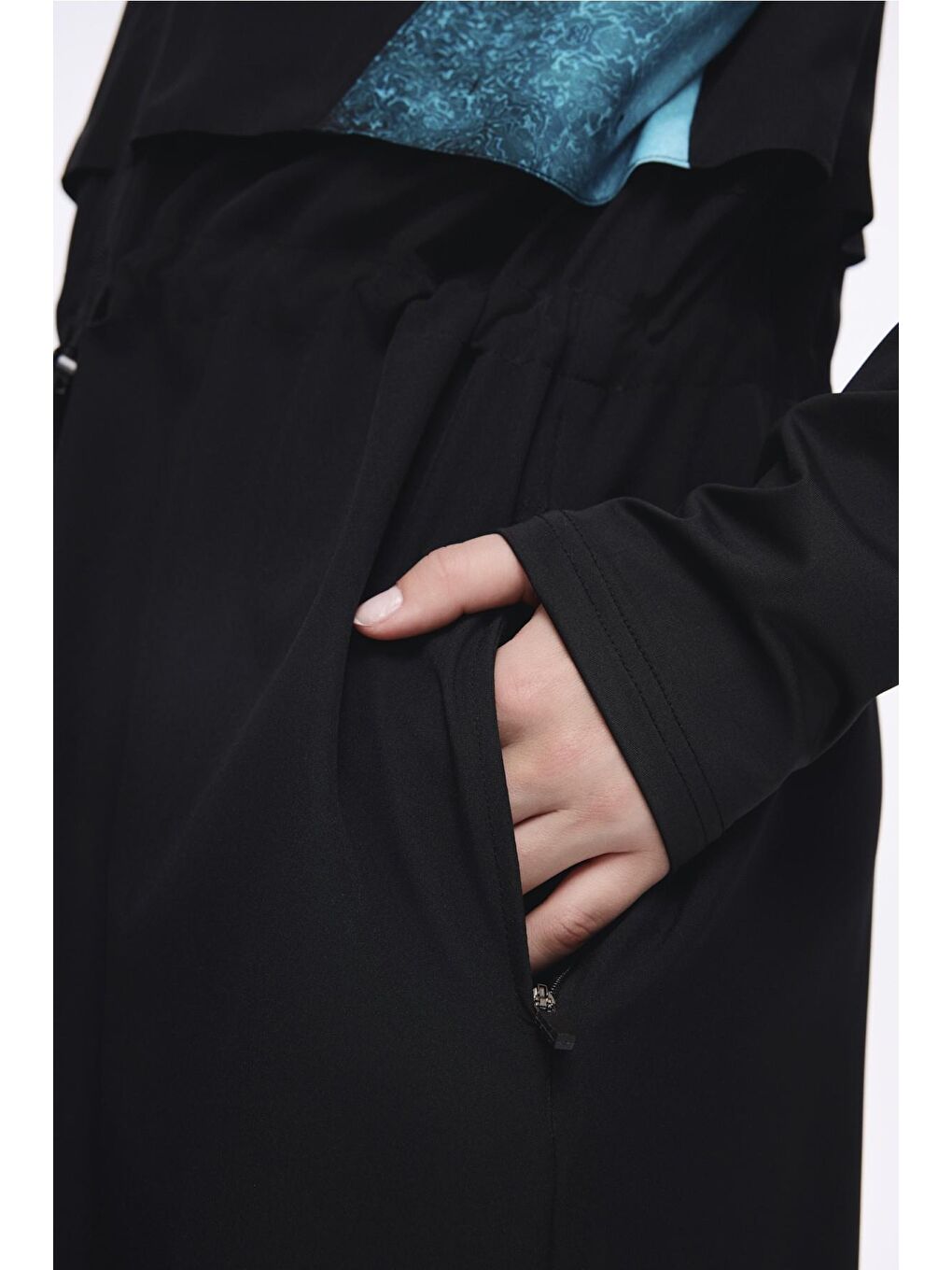 Kol Altı Desenli Siyah 5 Parça Tam Tesettür Mayo Takımı 5018-6