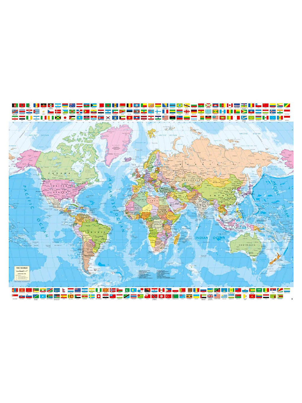 Puzzle 1500 Parça Siyasi Dünya Haritası 18500-1