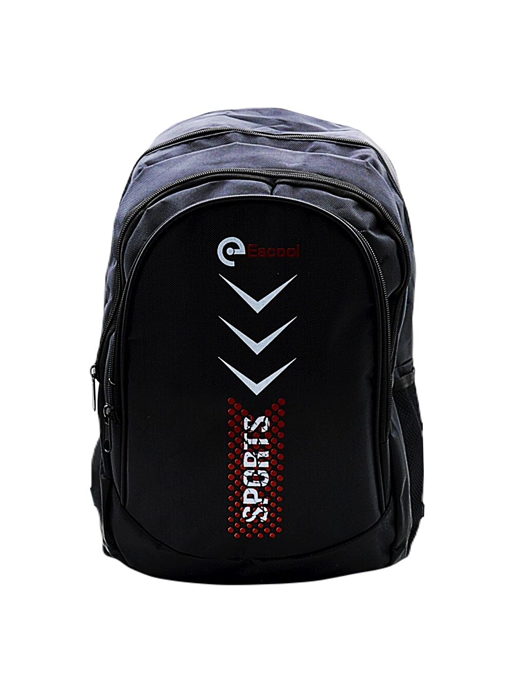 Sport 3 Bölmeli Okul Sırt Çantası Siyah Kırmızı Noktalı KOD:701