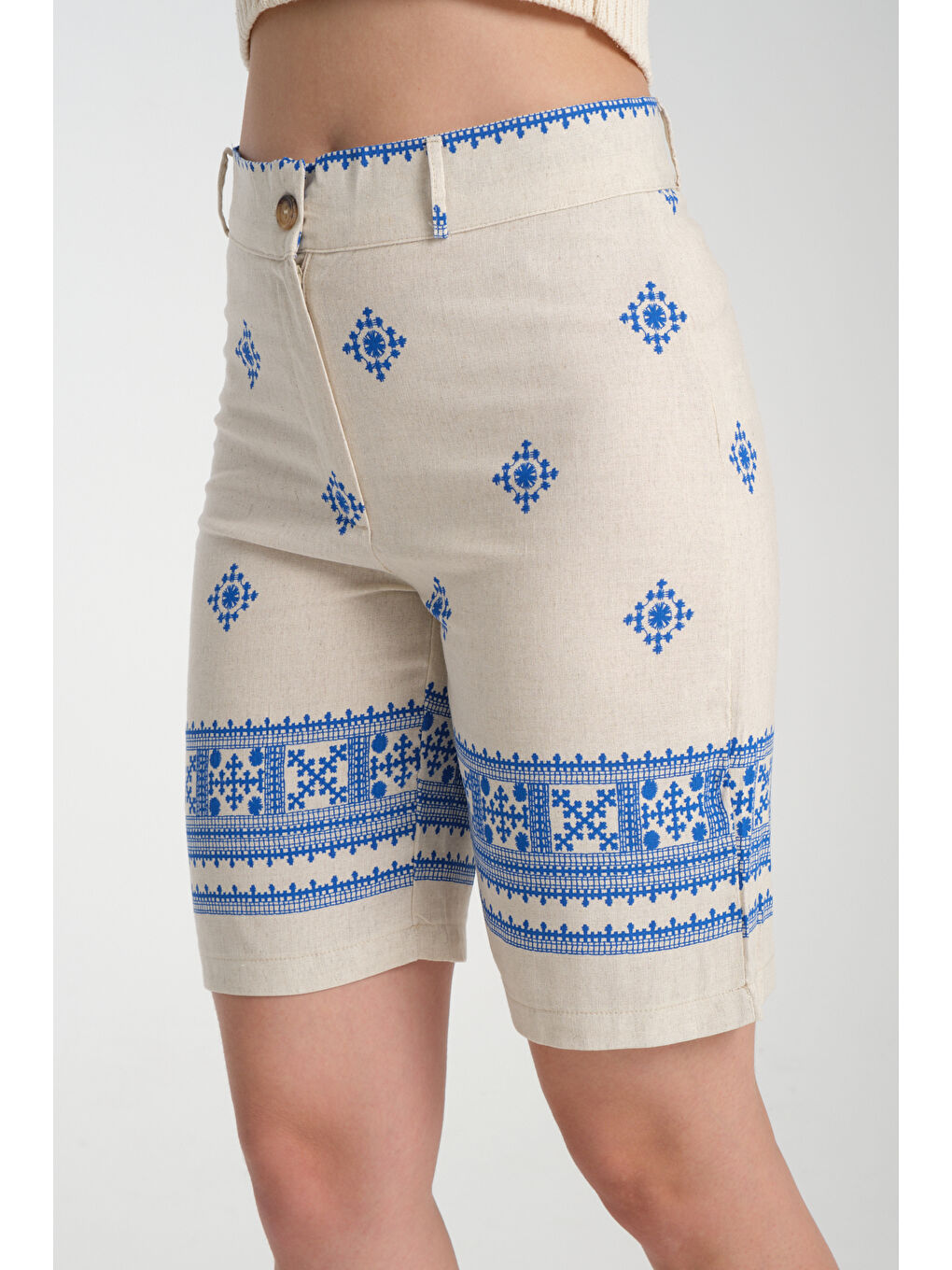 Mavi Kadın Keten Şort 8228-2